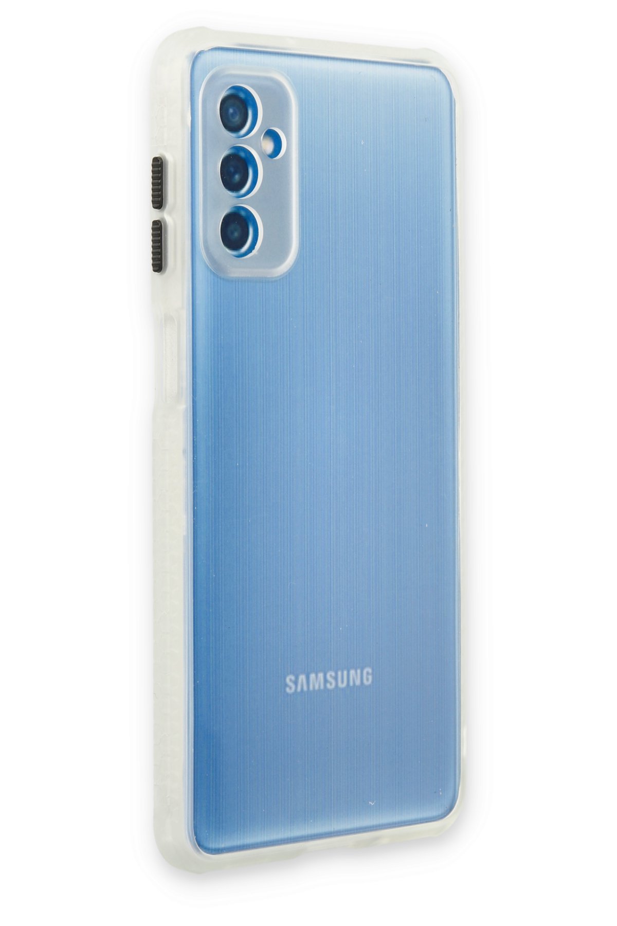 Newface Samsung Galaxy M52 5G Kılıf Palm Buzlu Kamera Sürgülü Silikon - Siyah