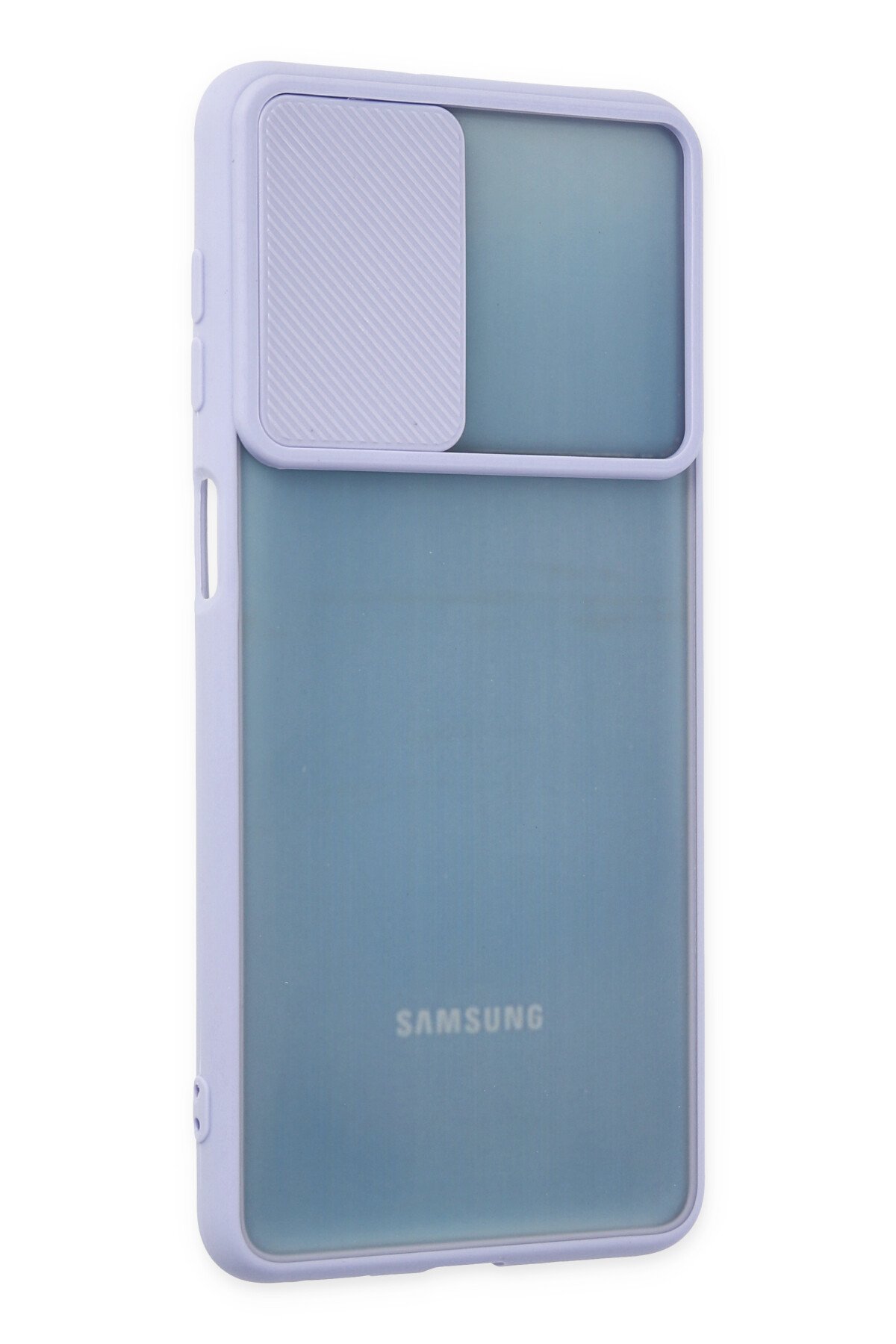 Newface Samsung Galaxy M52 5G Kılıf Palm Buzlu Kamera Sürgülü Silikon - Pembe
