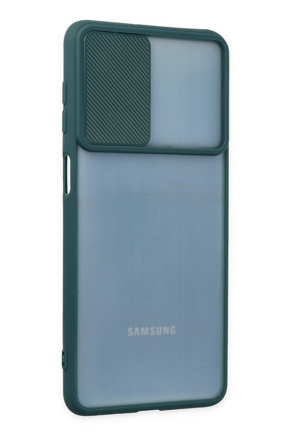 Newface Samsung Galaxy M52 5G Kılıf Pars Lens Yüzüklü Silikon - Lacivert