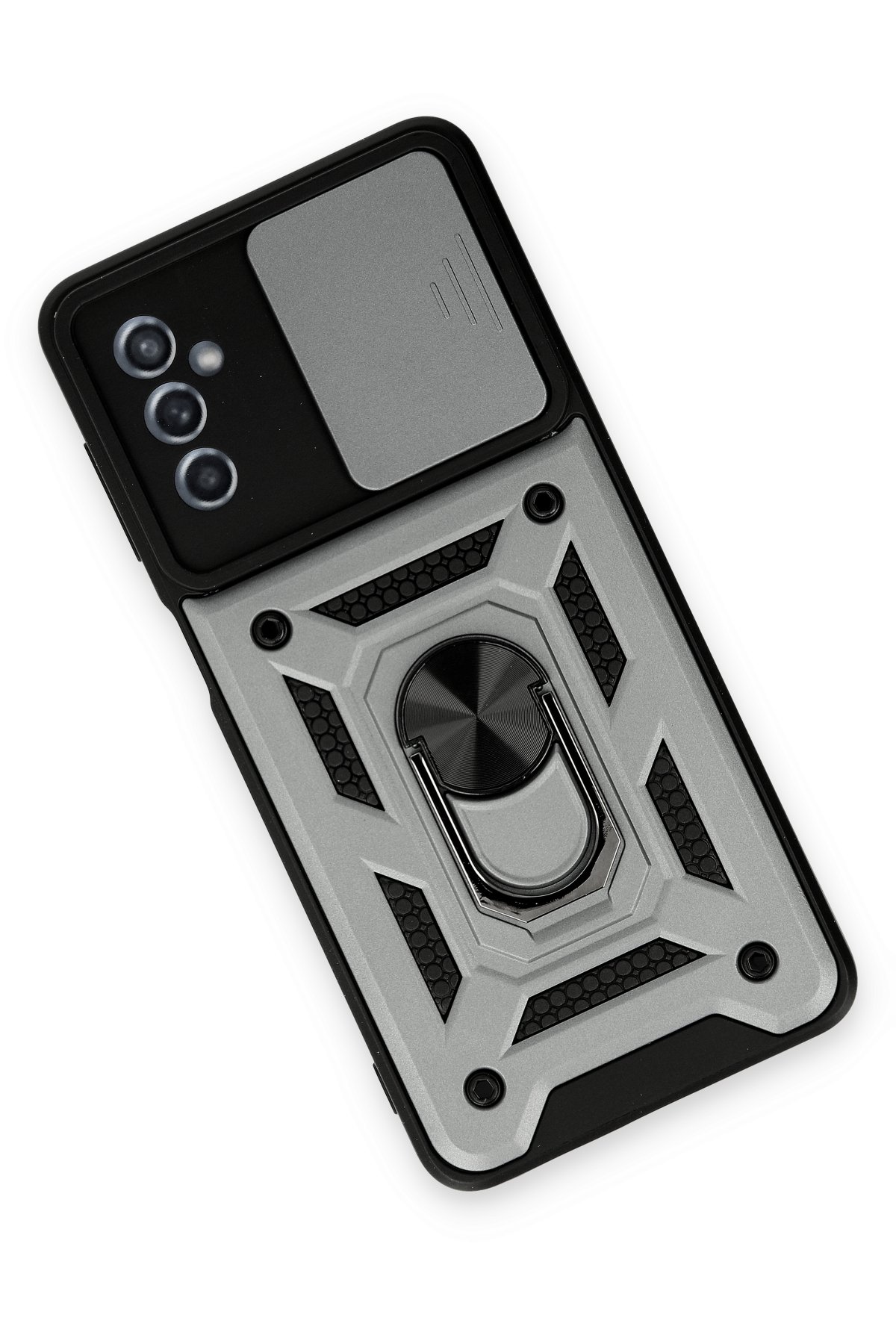 Newface Samsung Galaxy M52 5G Kılıf Glass Kapak - Lacivert