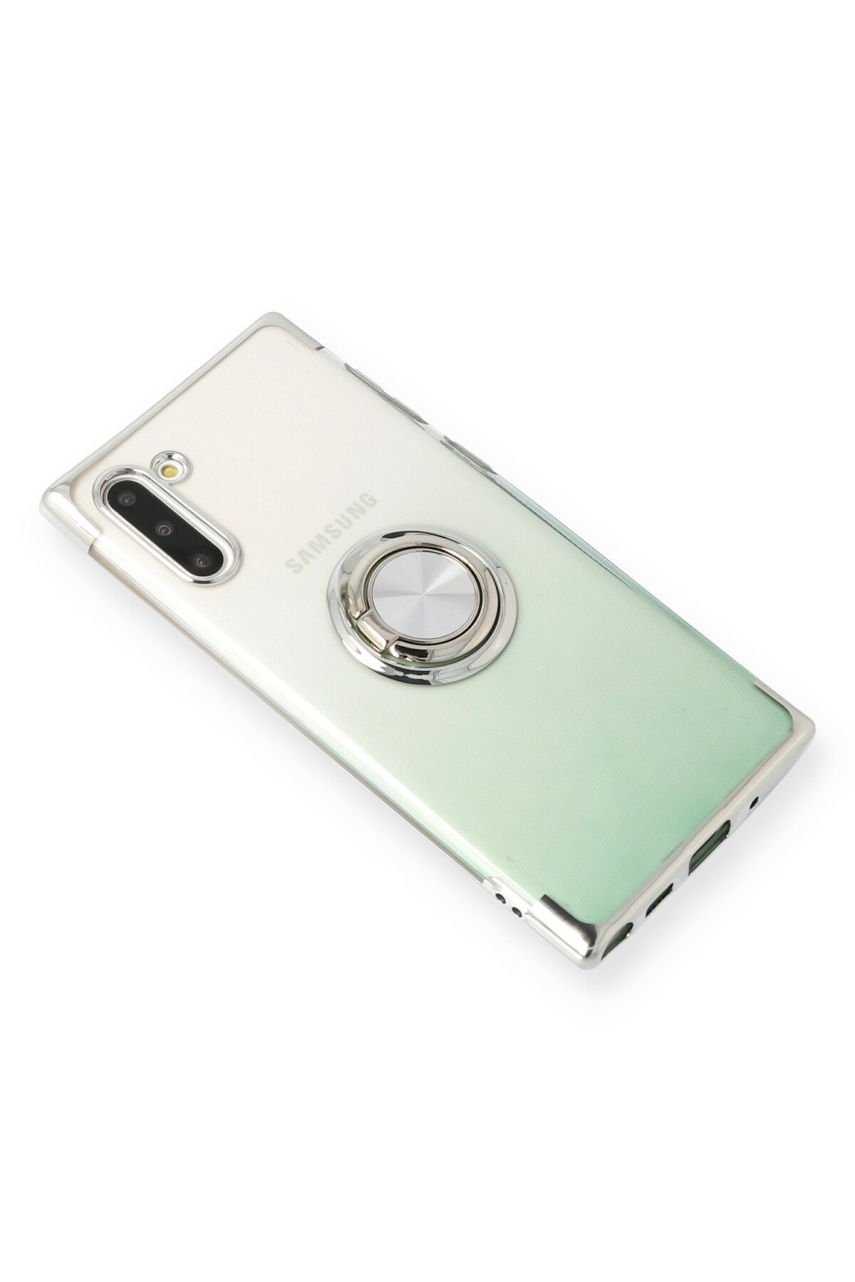 Newface Samsung Galaxy Note 10 Kılıf Viktor Yüzüklü Silikon - Sarı
