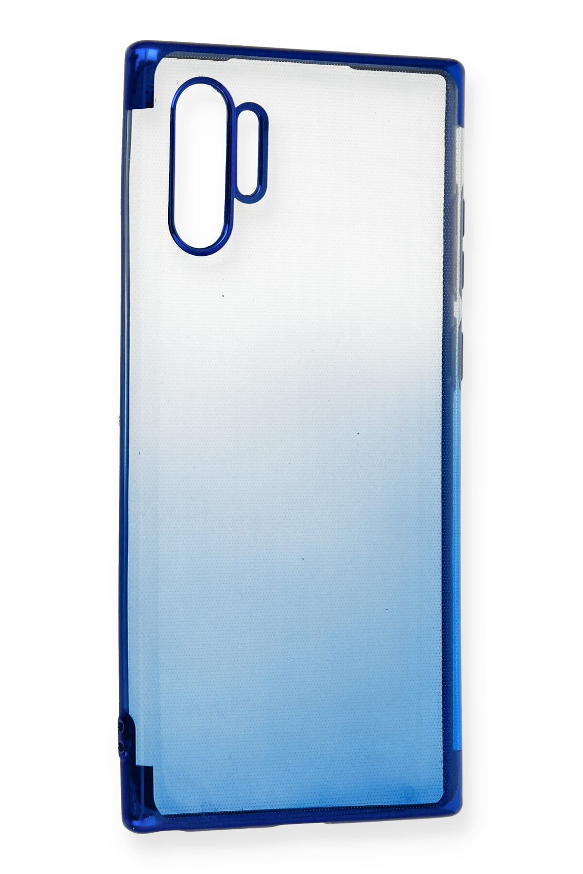 Newface Samsung Galaxy Note 10 Plus Kılıf Dört Köşe Lazer Silikon - Lacivert