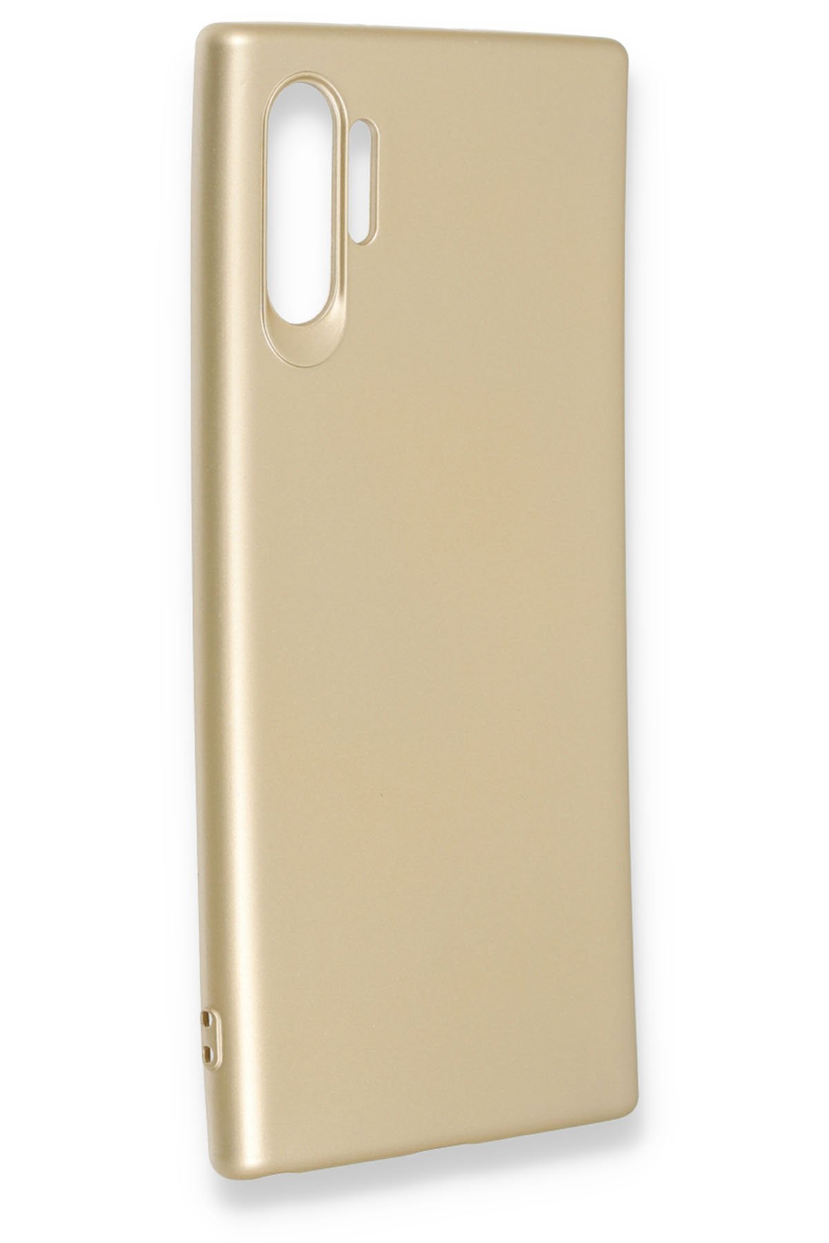 Newface Samsung Galaxy Note 10 Plus Kılıf Dört Köşe Lazer Silikon - Gold