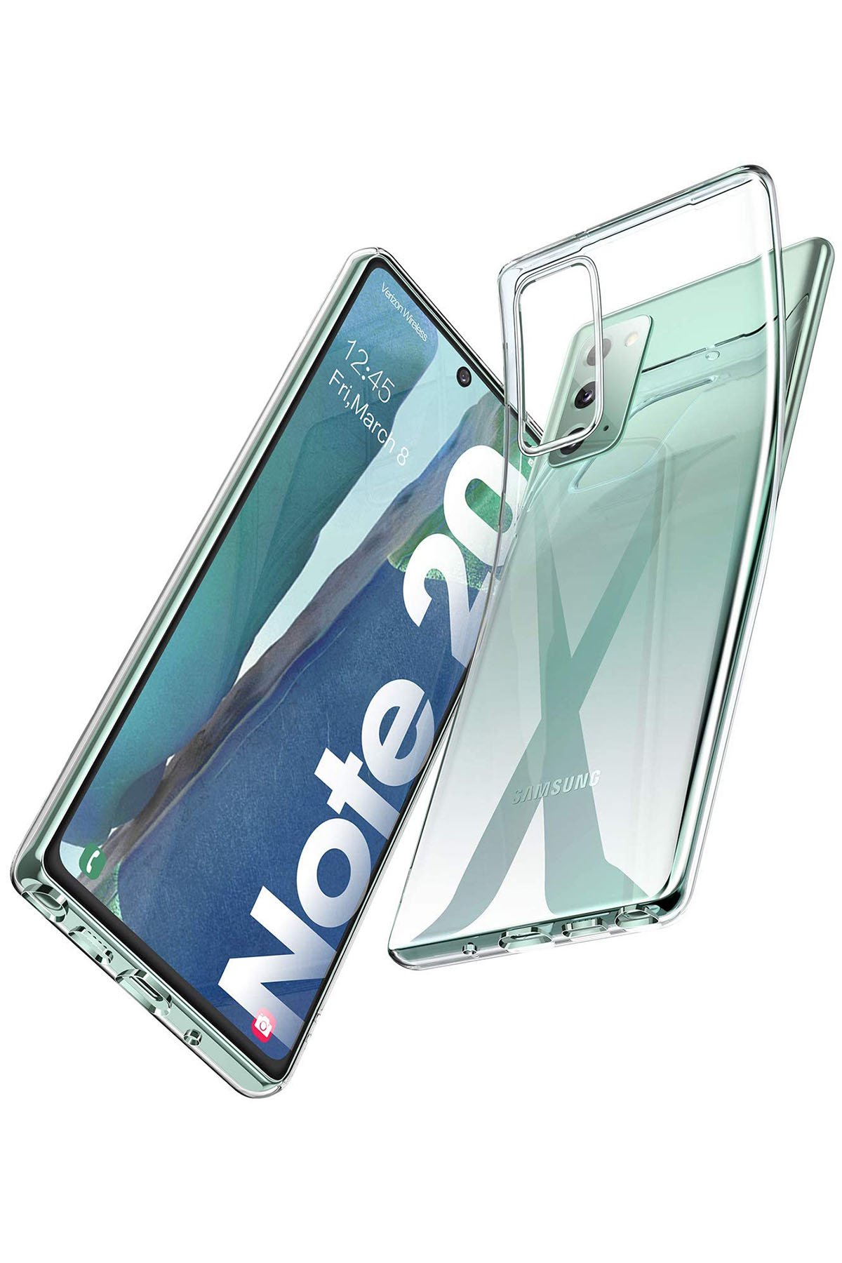 Newface Samsung Galaxy Note 20 Kılıf Nano içi Kadife Silikon - Koyu Yeşil