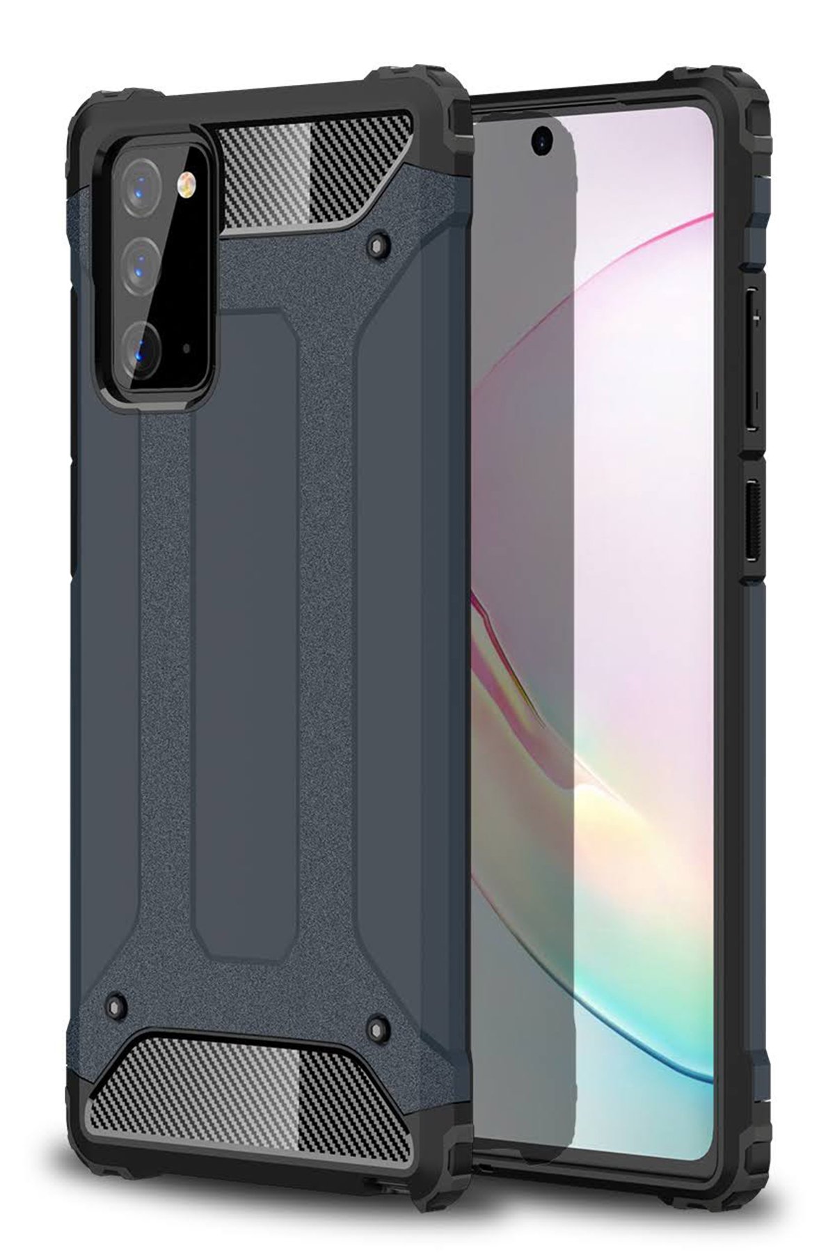 Newface Samsung Galaxy Note 20 Kılıf Nano içi Kadife Silikon - Koyu Yeşil