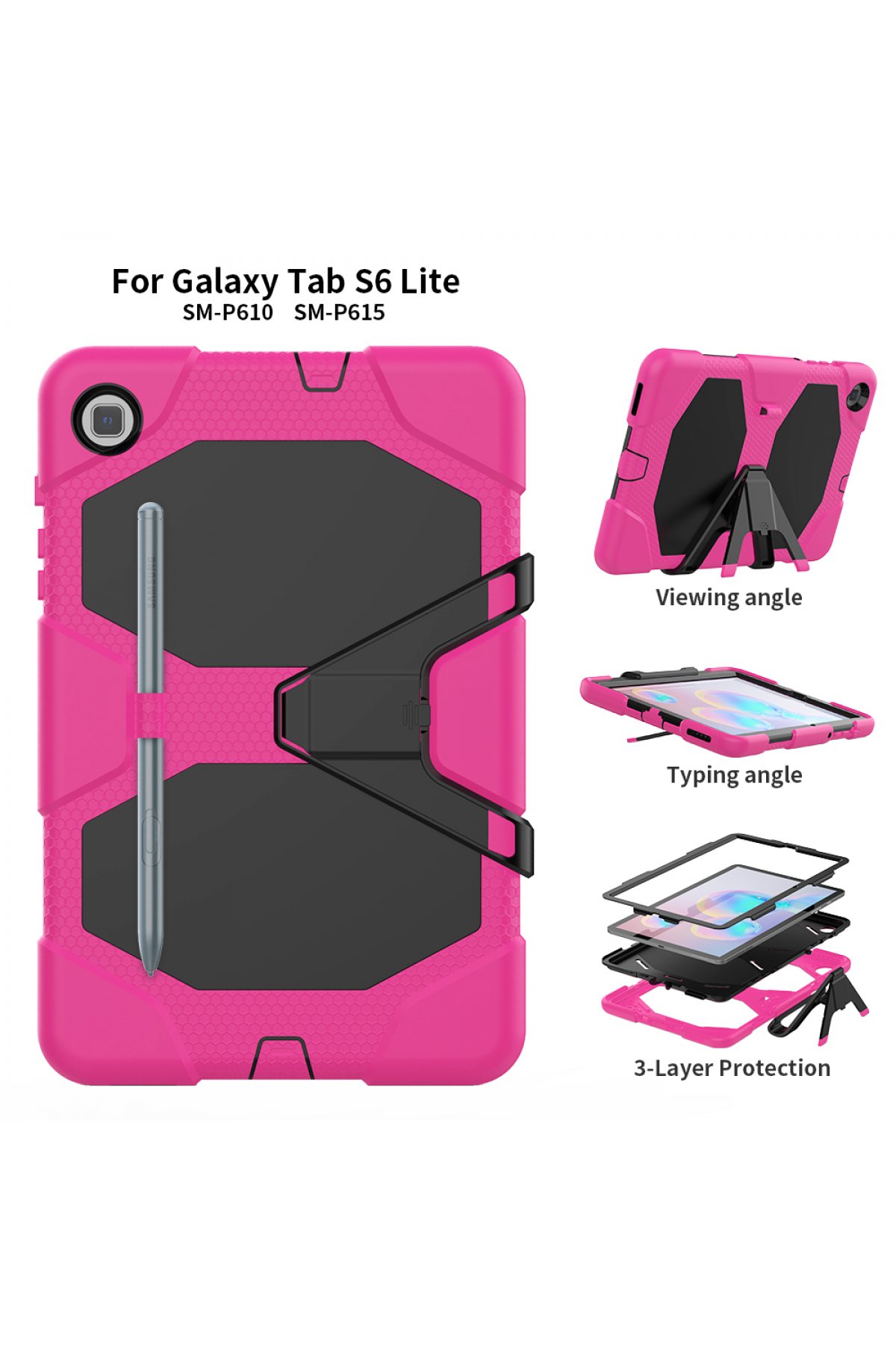 Newface Samsung Galaxy P610 Tab S6 Lite 10.4 Kılıf Griffin Tablet Kapak - Kamuflaj