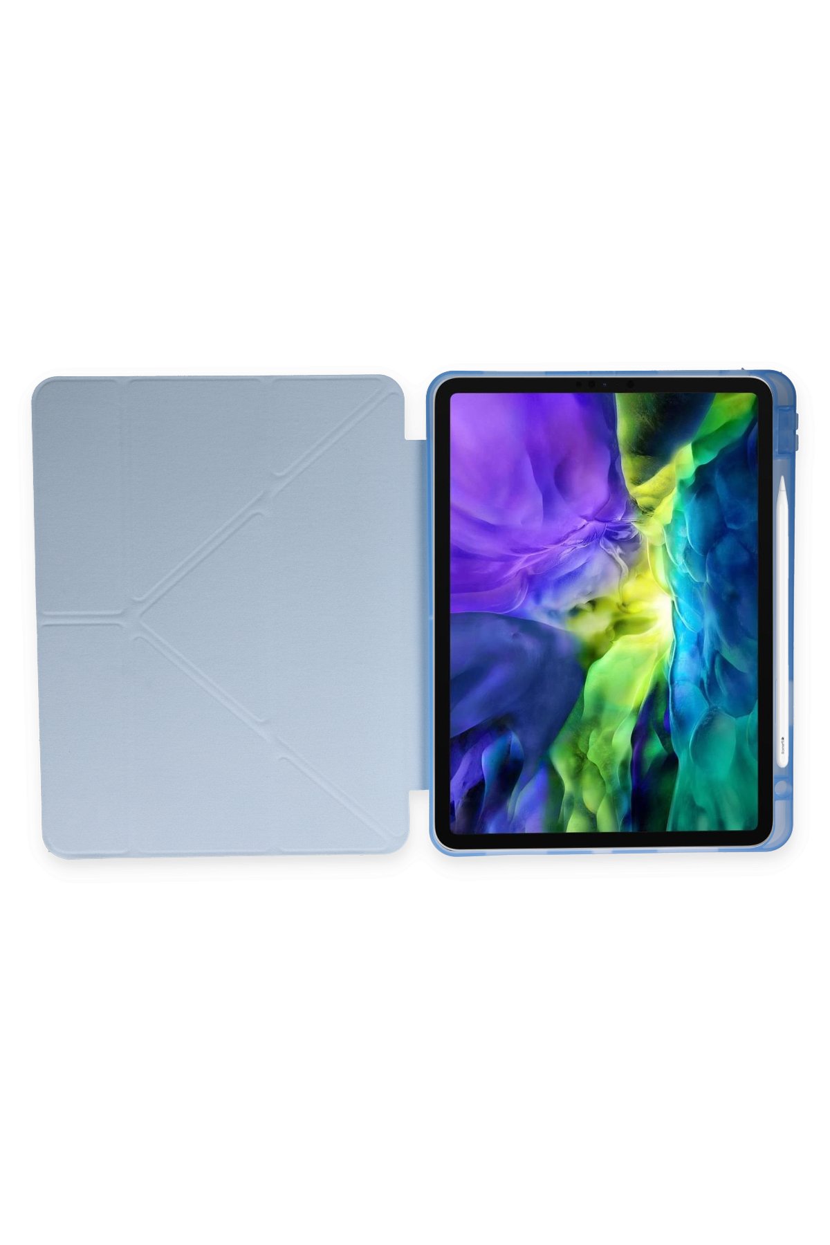 Newface iPad Pro 12.9 (2020) Kılıf Starling 360 Kalemlikli Tablet Kılıf - Mavi