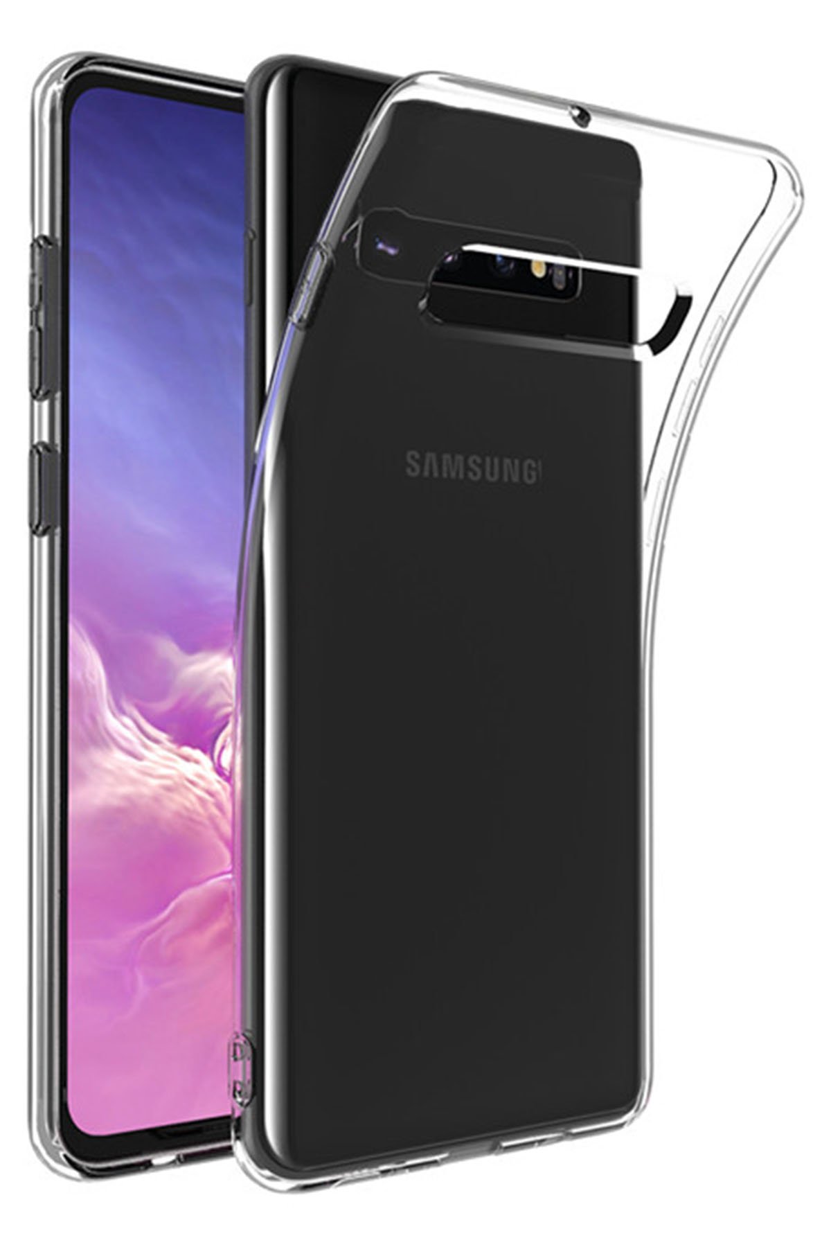 Newface Samsung Galaxy S10 Plus Kılıf First Silikon - Gold