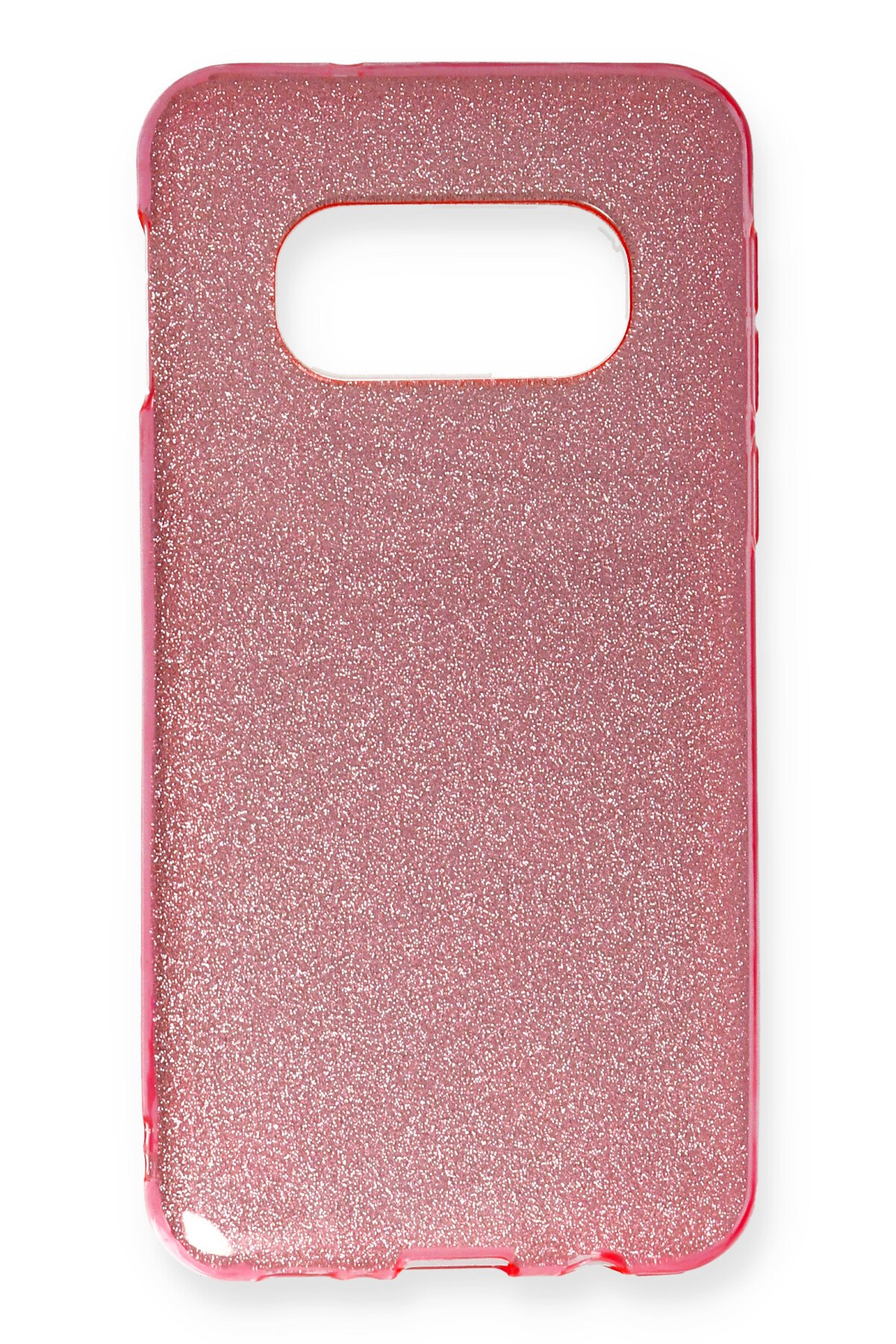 Newface Samsung Galaxy S10E Kılıf Simli Katmanlı Silikon - Gümüş