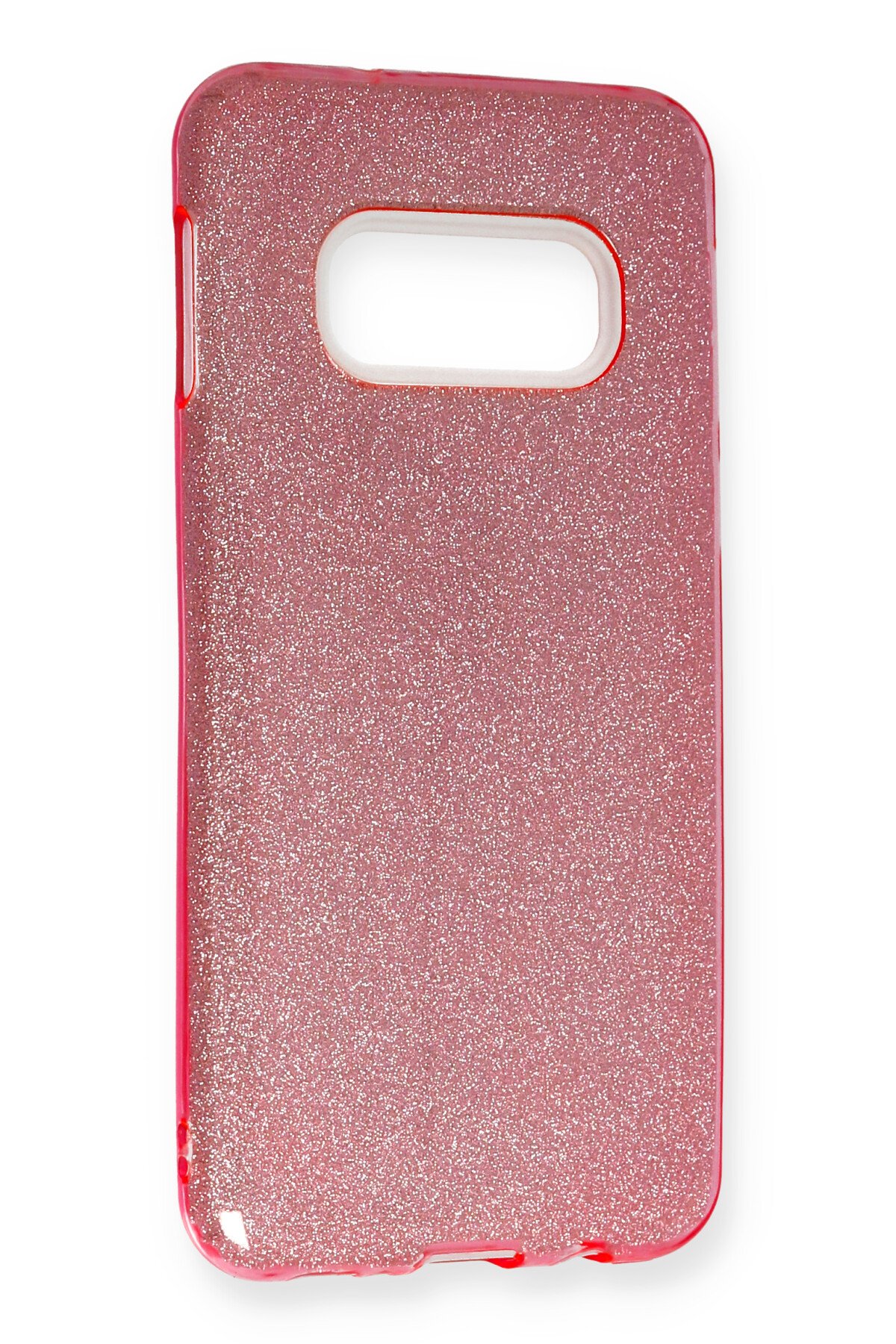 Newface Samsung Galaxy S10E Kılıf Simli Katmanlı Silikon - Gümüş