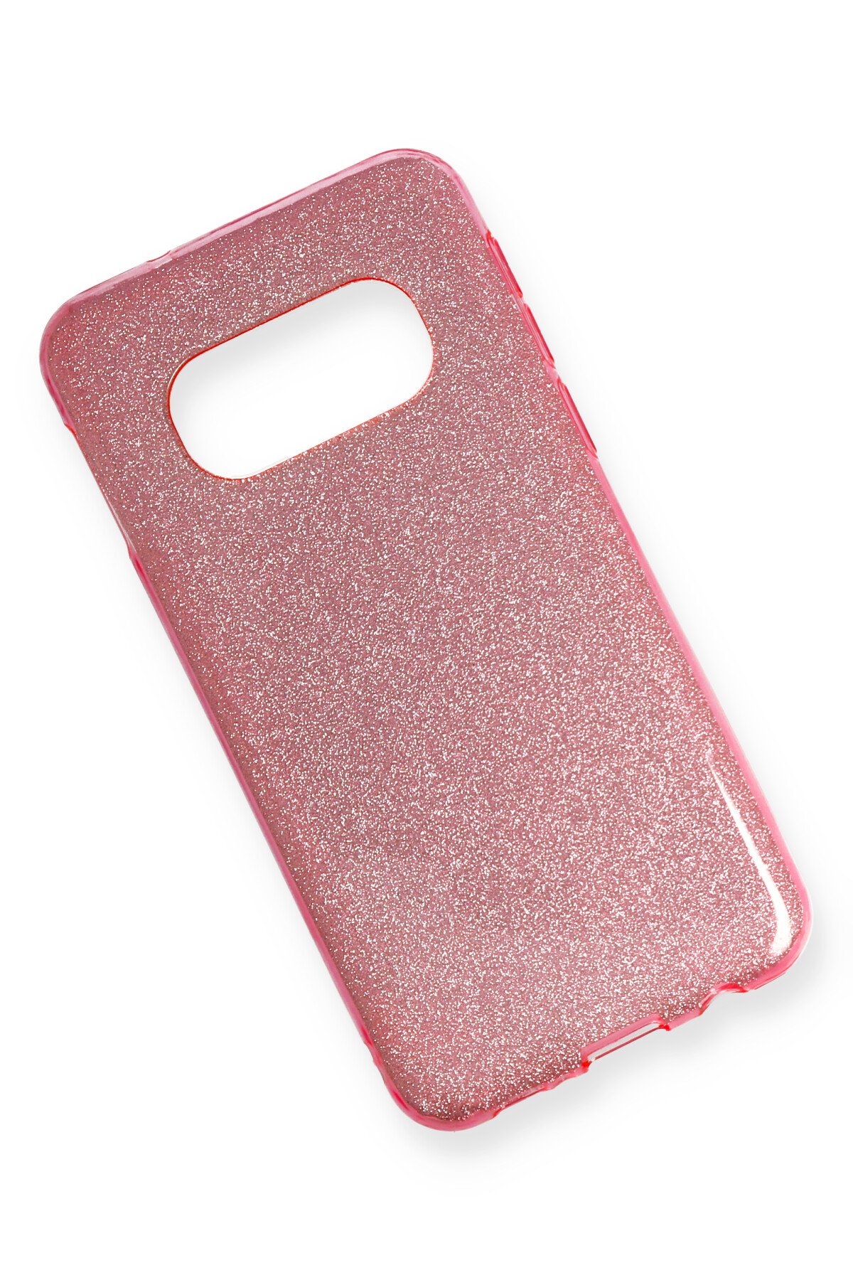 Newface Samsung Galaxy S10E Kılıf Simli Katmanlı Silikon - Gümüş