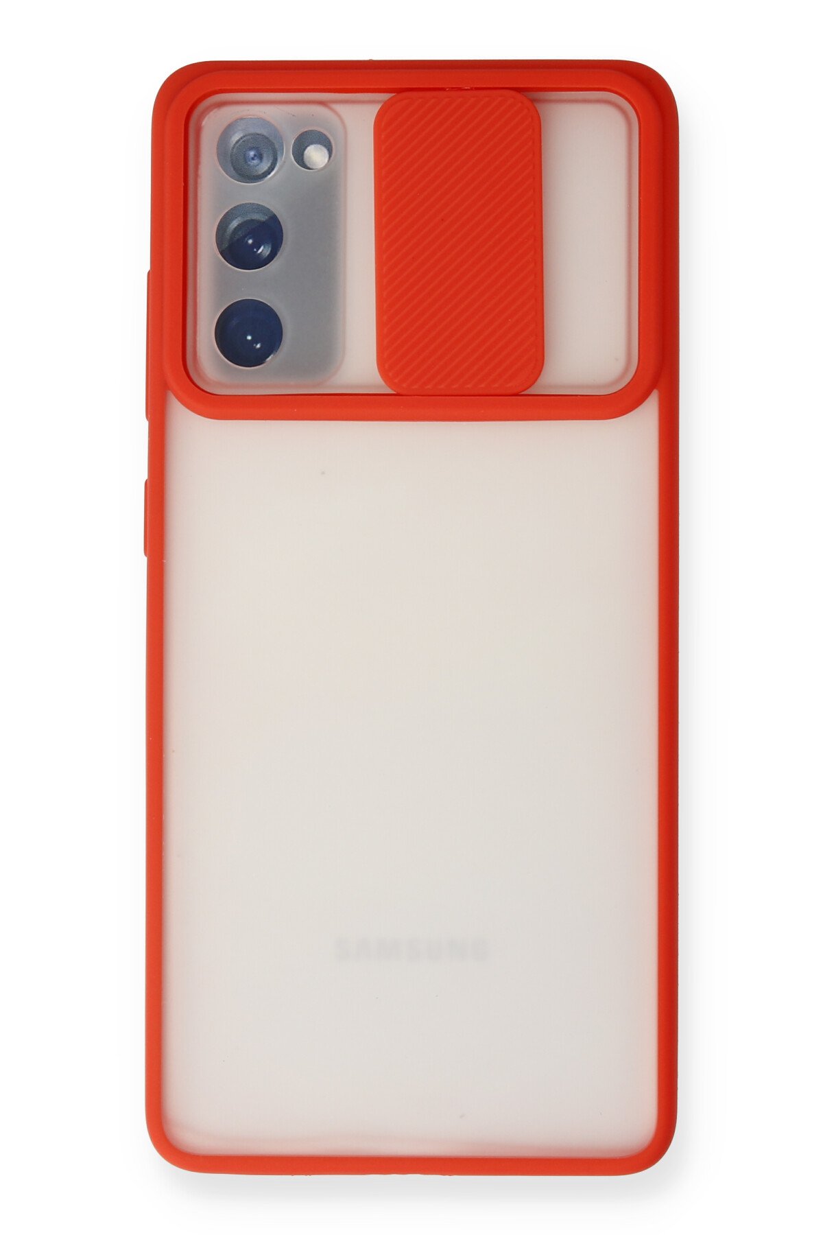 Newface Samsung Galaxy S20 FE Kılıf Montreal Yüzüklü Silikon Kapak - Kırmızı