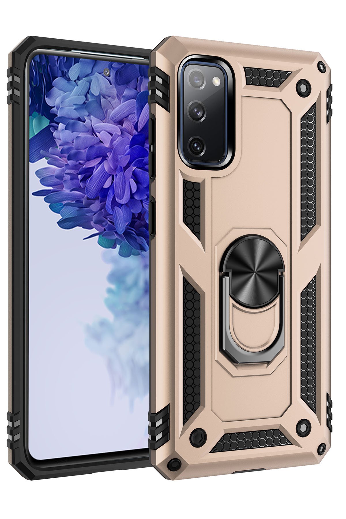 Newface Samsung Galaxy S20 FE Kılıf Zuma Kartvizitli Yüzüklü Silikon - Pembe