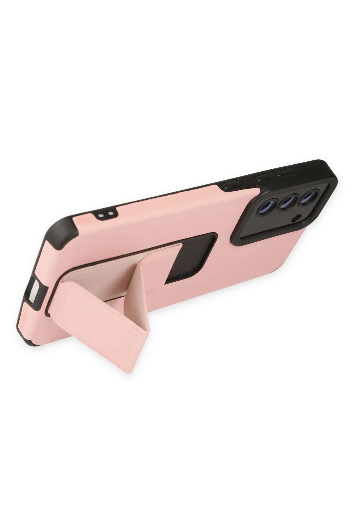 Newface Samsung Galaxy S21 FE Kılıf Pars Lens Yüzüklü Silikon - Kırmızı