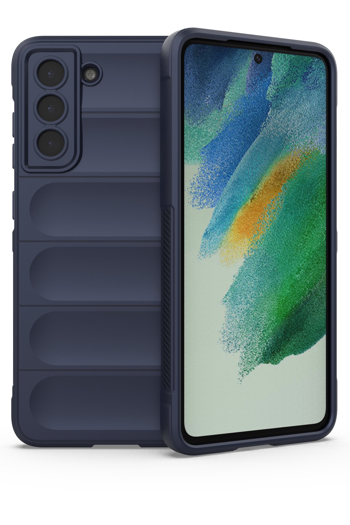 Newface Samsung Galaxy S21 FE Kılıf Mega Standlı Silikon - Pudra