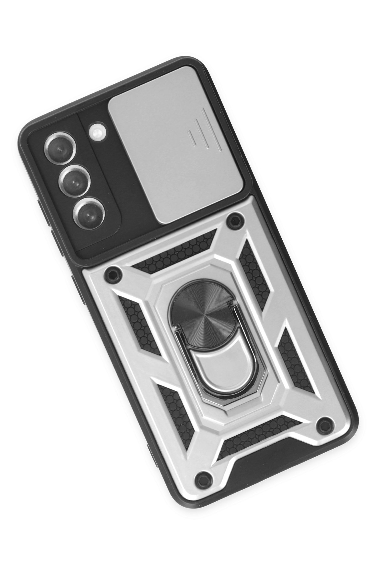 Newface Samsung Galaxy S21 FE Kılıf Palm Buzlu Kamera Sürgülü Silikon - Pembe