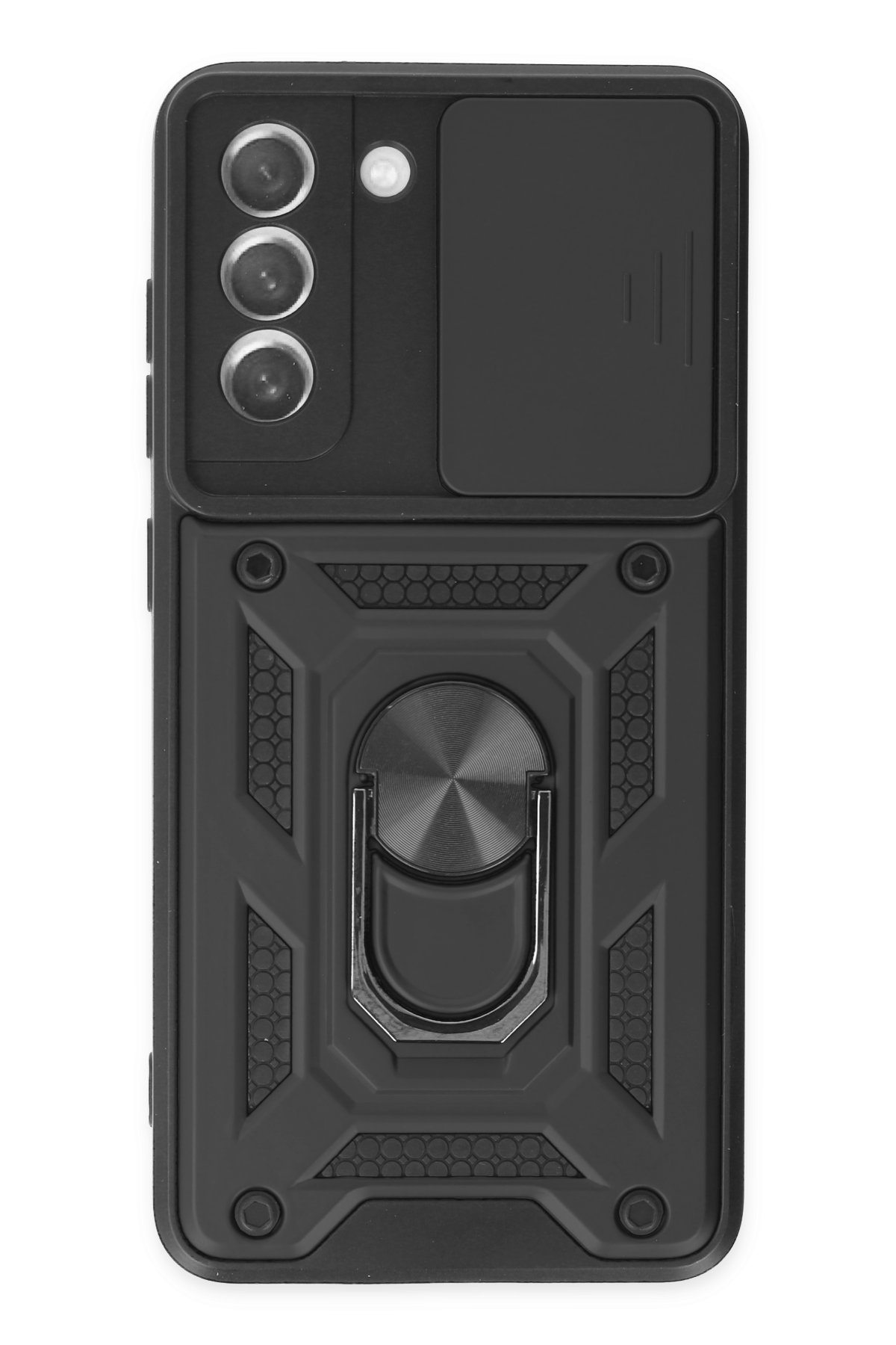 Newface Samsung Galaxy S21 FE Kılıf Mega Standlı Silikon - Siyah