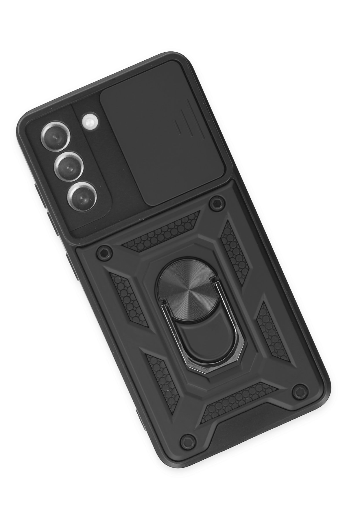 Newface Samsung Galaxy S21 FE Kılıf Mega Standlı Silikon - Siyah