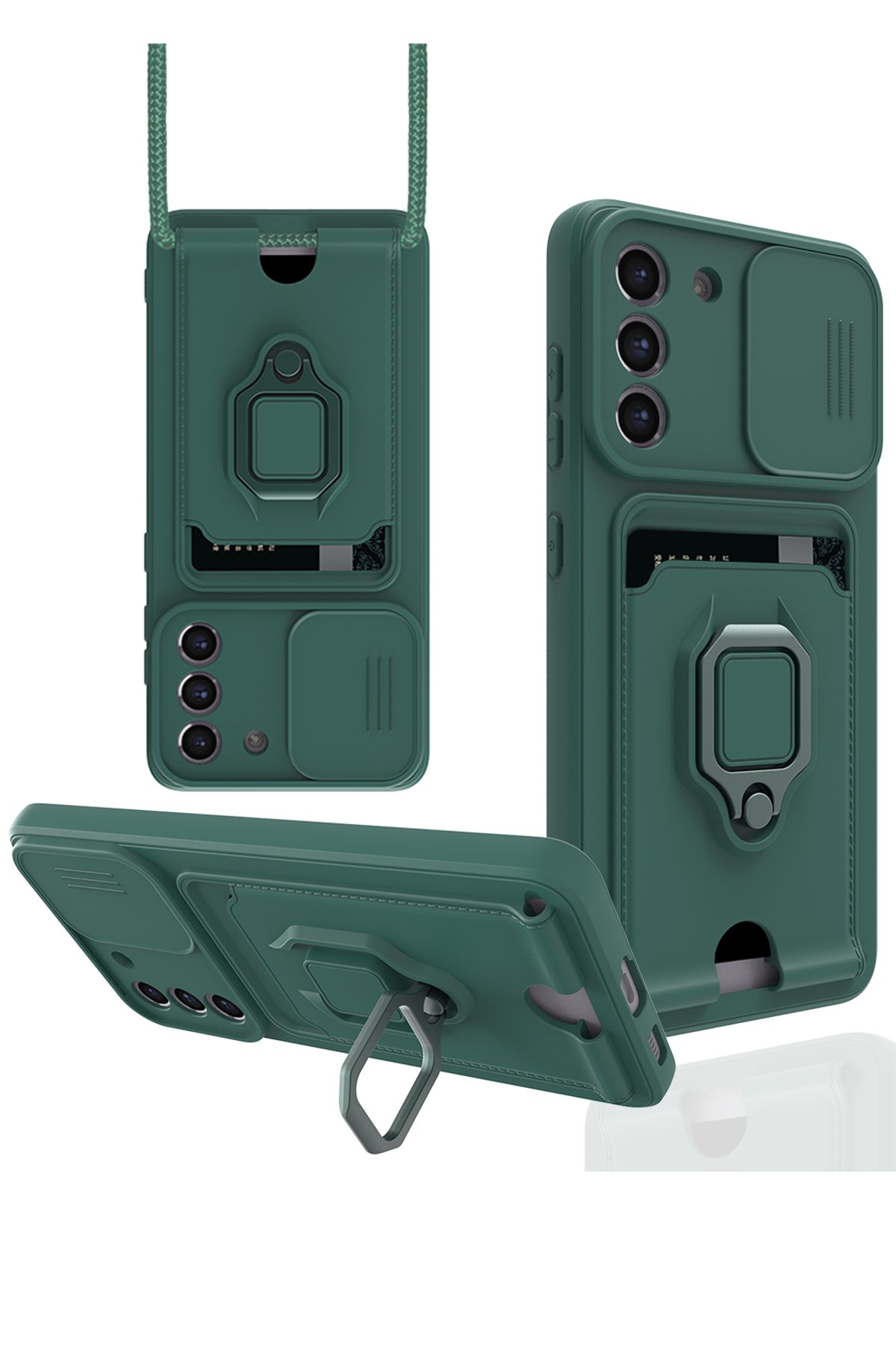 Newface Samsung Galaxy S21 FE Kılıf Mega Standlı Silikon - Lila