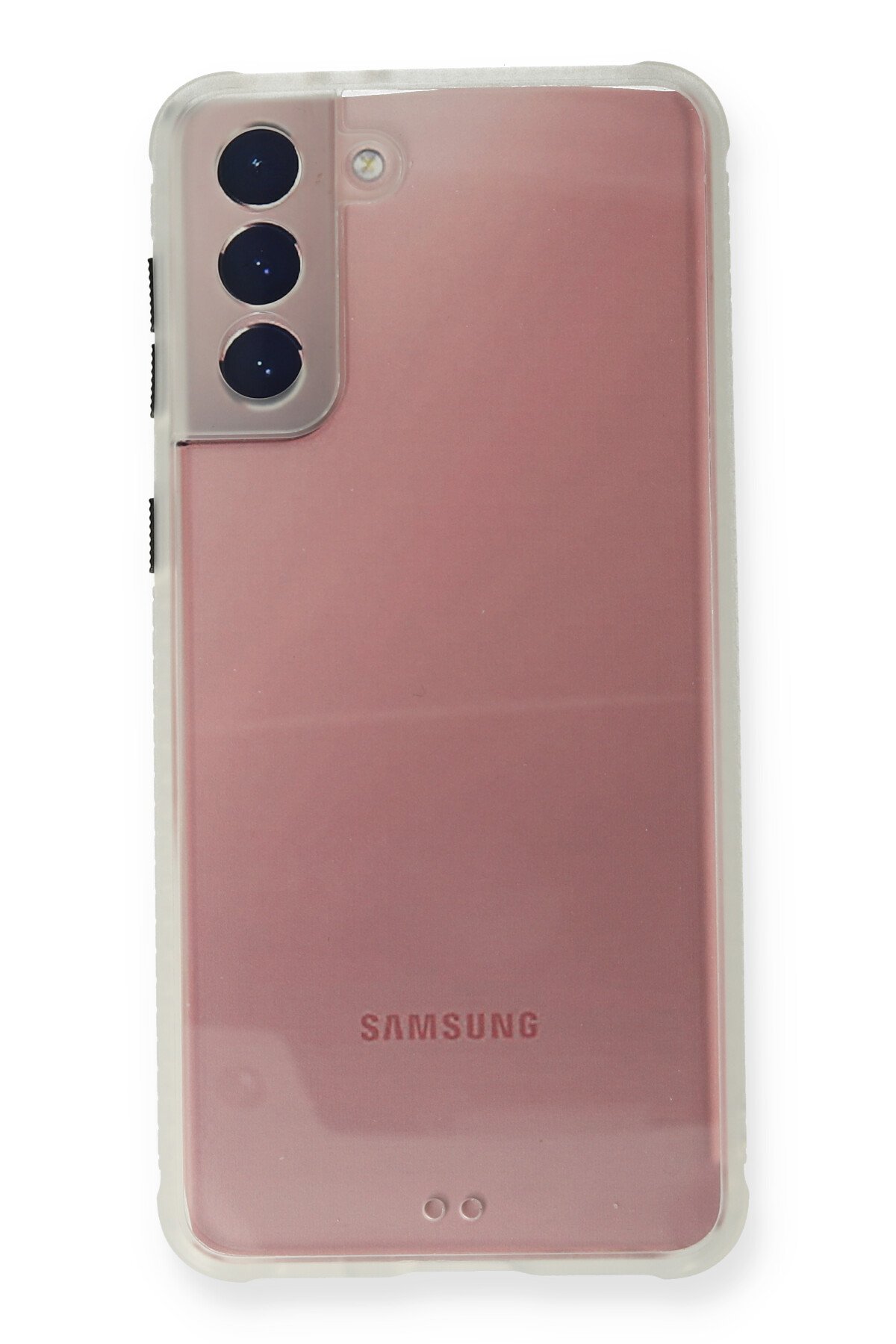 Newface Samsung Galaxy S21 Kılıf Nano içi Kadife  Silikon - Pudra