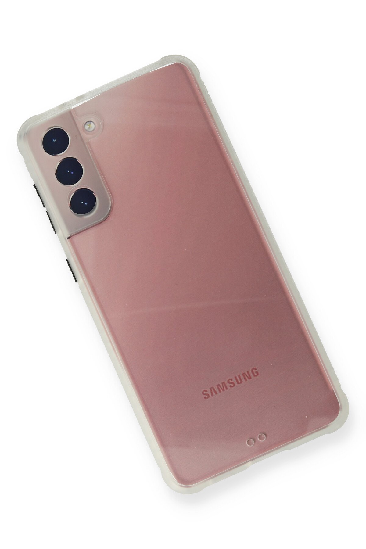 Newface Samsung Galaxy S21 Kılıf Nano içi Kadife  Silikon - Pudra