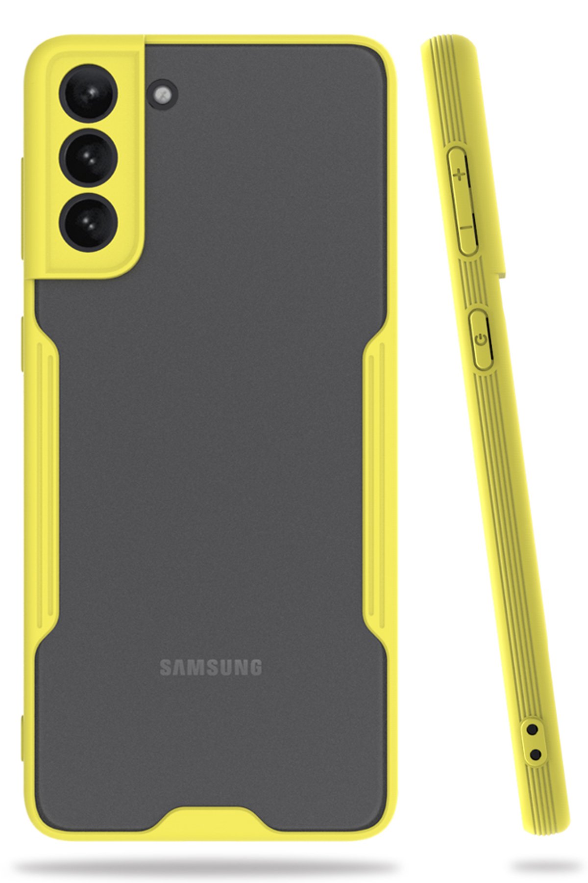 Newface Samsung Galaxy S21 Kılıf Nano içi Kadife  Silikon - Sarı