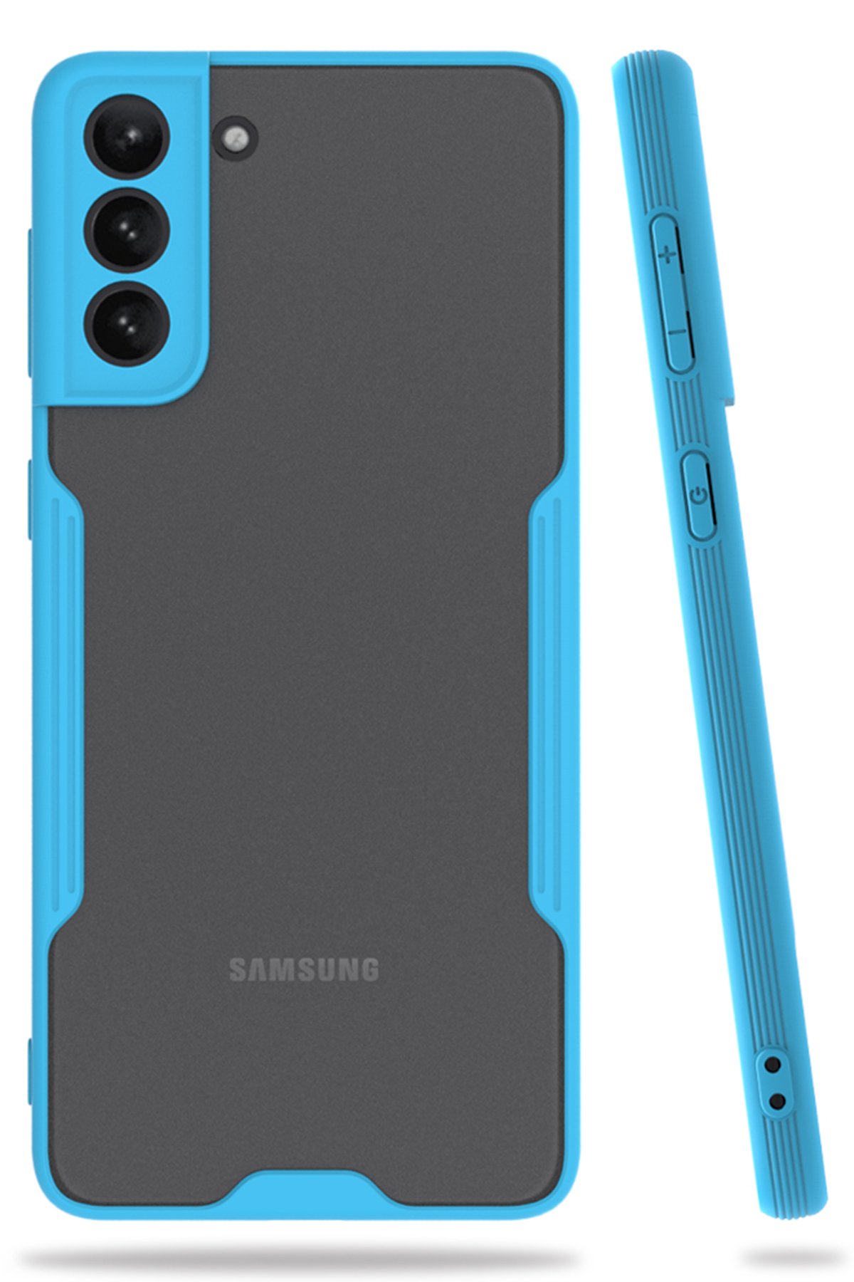 Newface Samsung Galaxy S21 Plus Kılıf Nano içi Kadife Silikon - Lacivert