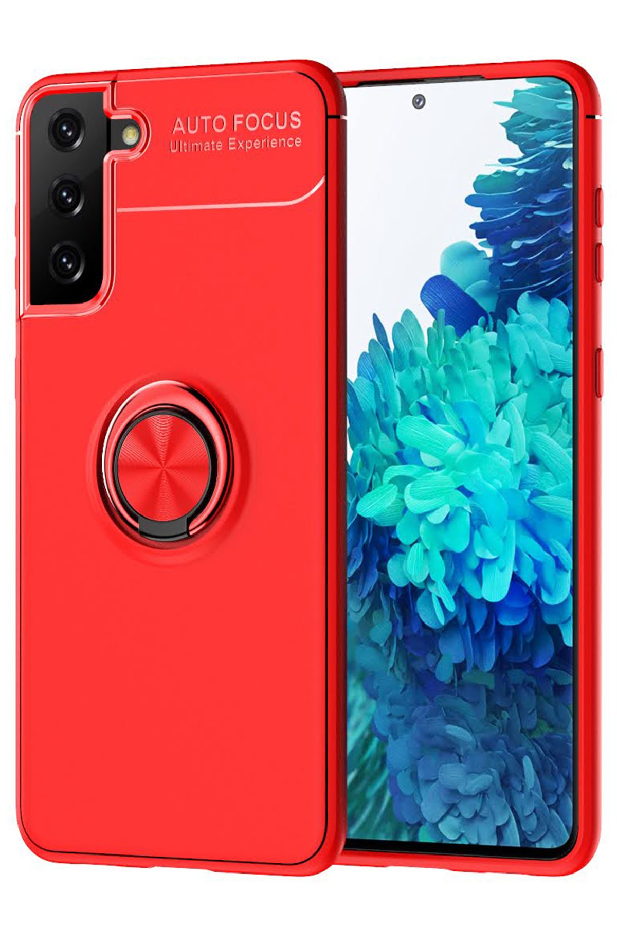 Newface Samsung Galaxy S21 Plus Kılıf Sofya Yüzüklü Silikon Kapak - Rose