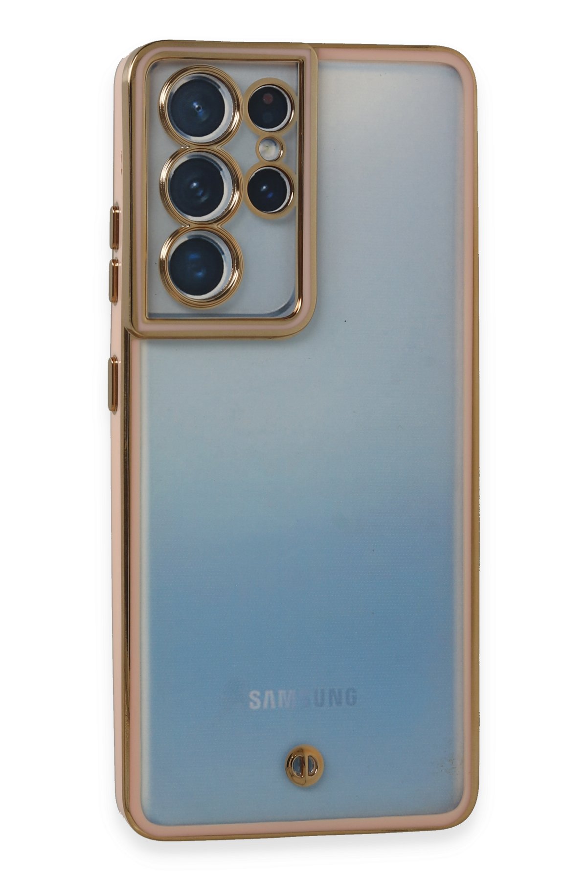 Newface Samsung Galaxy S21 Ultra Kılıf Sofya Yüzüklü Silikon Kapak - Kırmızı