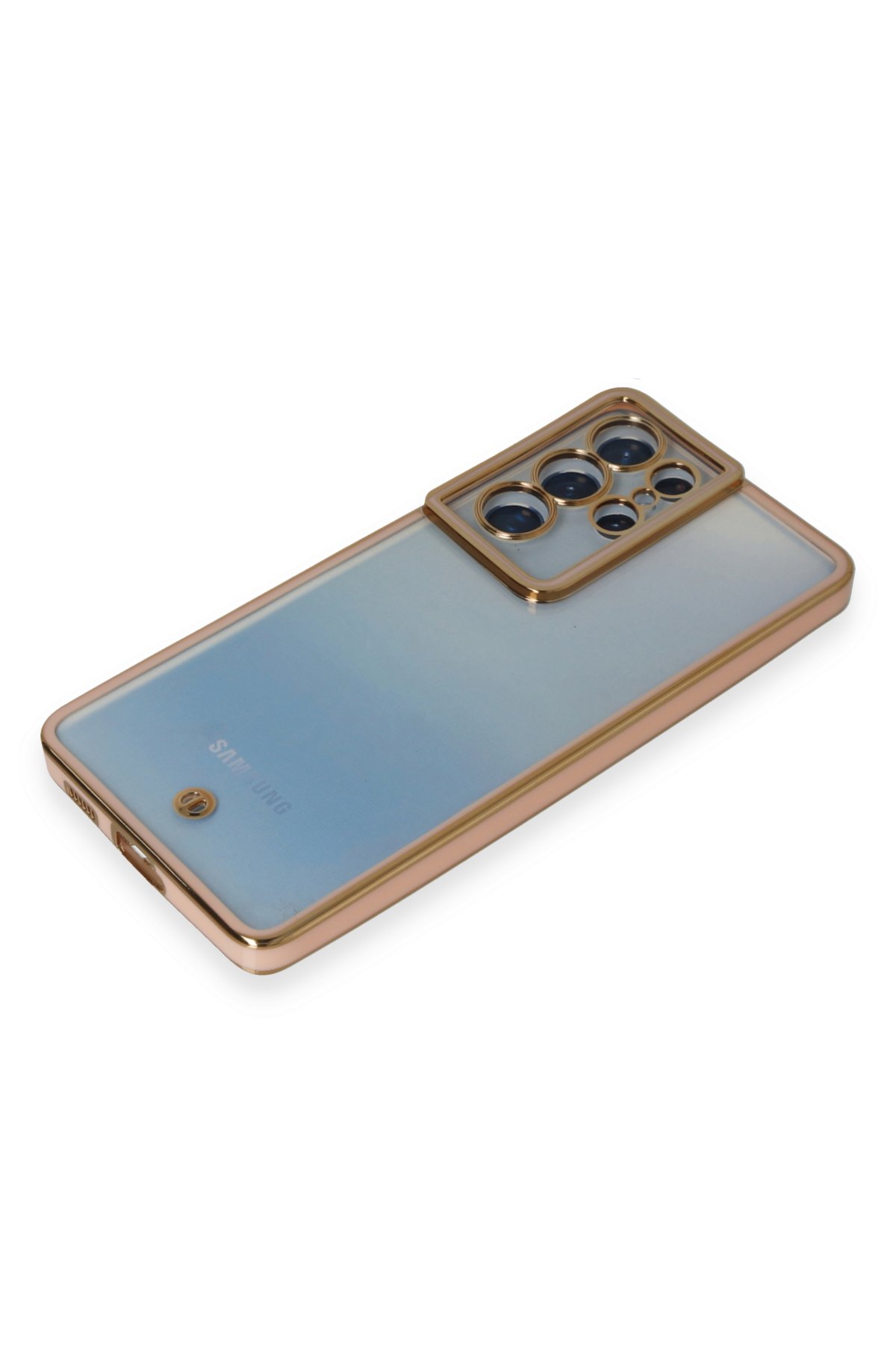 Newface Samsung Galaxy S21 Ultra Kılıf Sofya Yüzüklü Silikon Kapak - Kırmızı