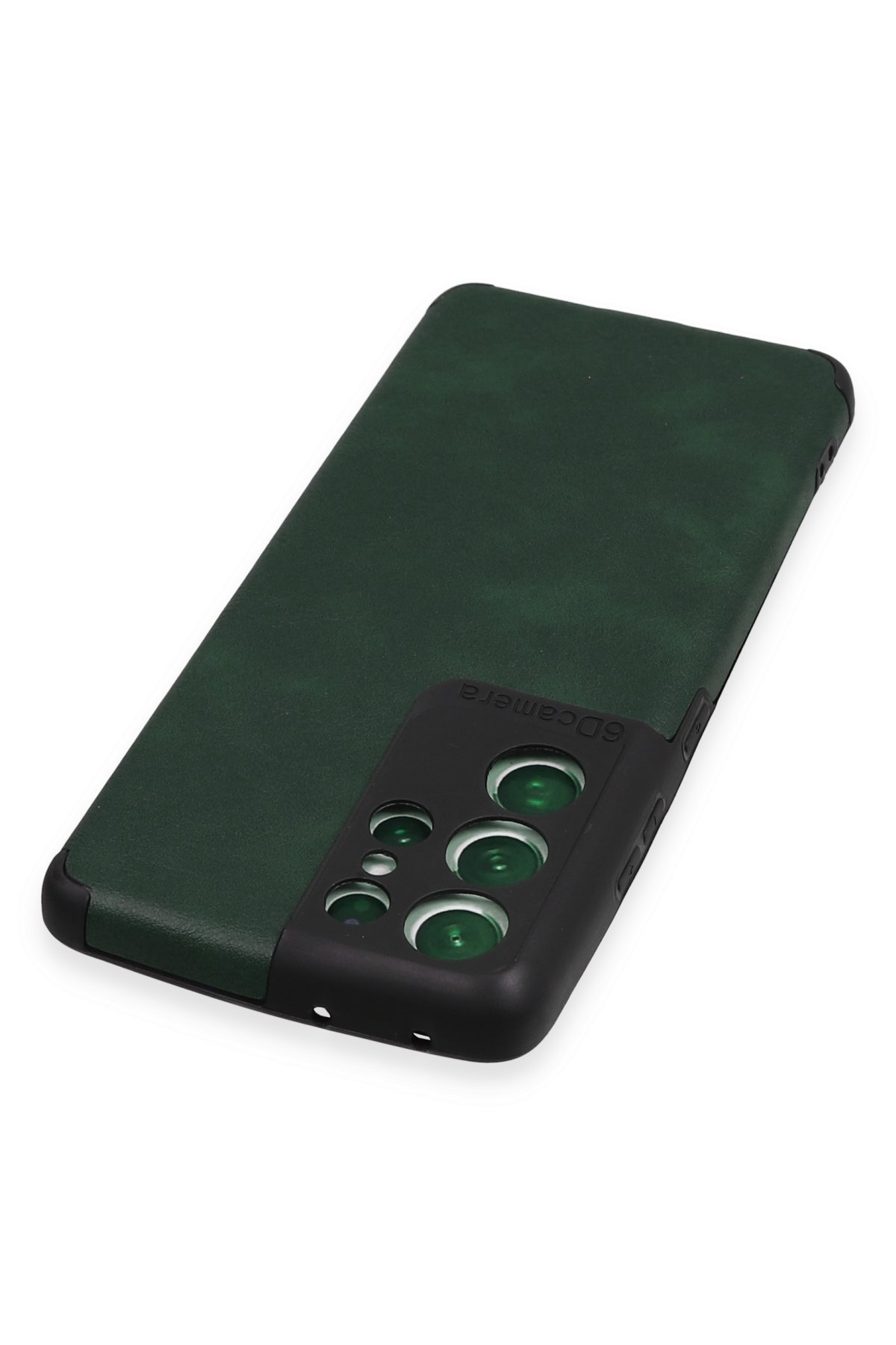 Newface Samsung Galaxy S21 Ultra Kılıf Razer Lensli Silikon - Yeşil