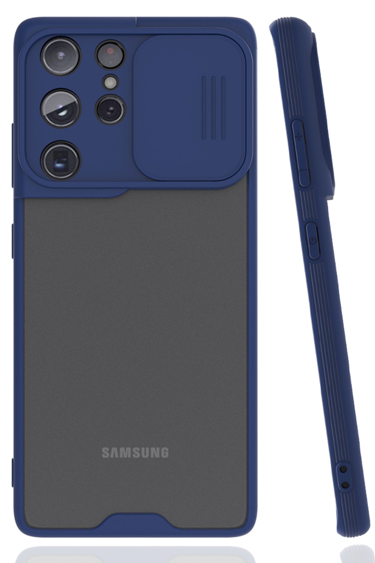 Newface Samsung Galaxy S21 Ultra Kılıf Focus Derili Silikon - Kırmızı