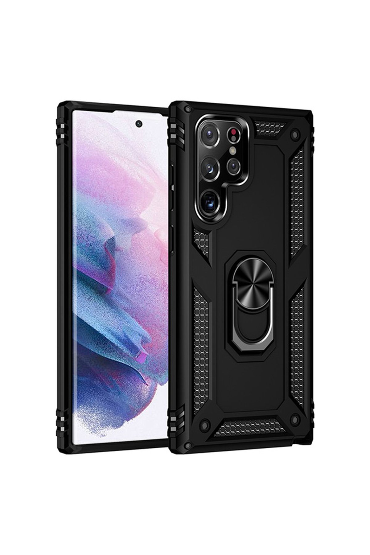 Newface Samsung Galaxy S21 Ultra Kılıf Liva Lens Silikon - Siyah