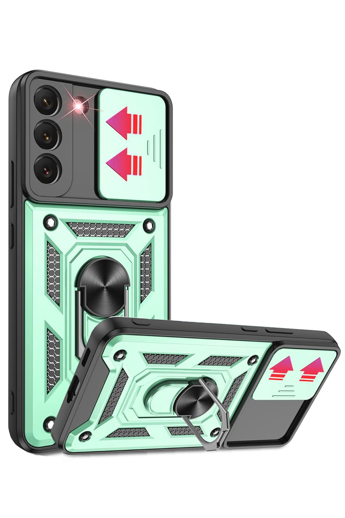 Newface Samsung Galaxy S22 Kılıf Razer Lensli Silikon - Siyah