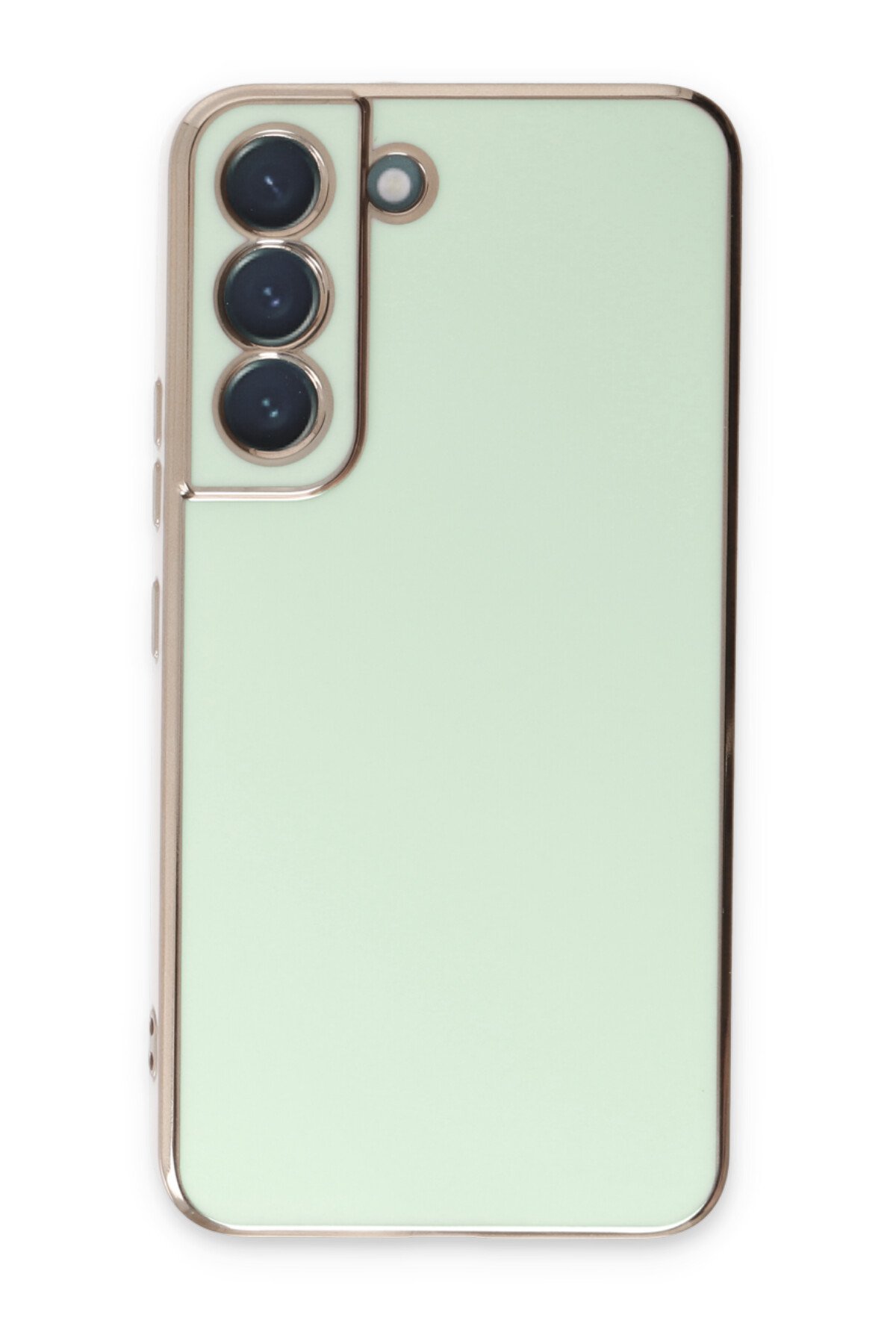 Newface Samsung Galaxy S22 Kılıf Pars Lens Yüzüklü Silikon - Gümüş