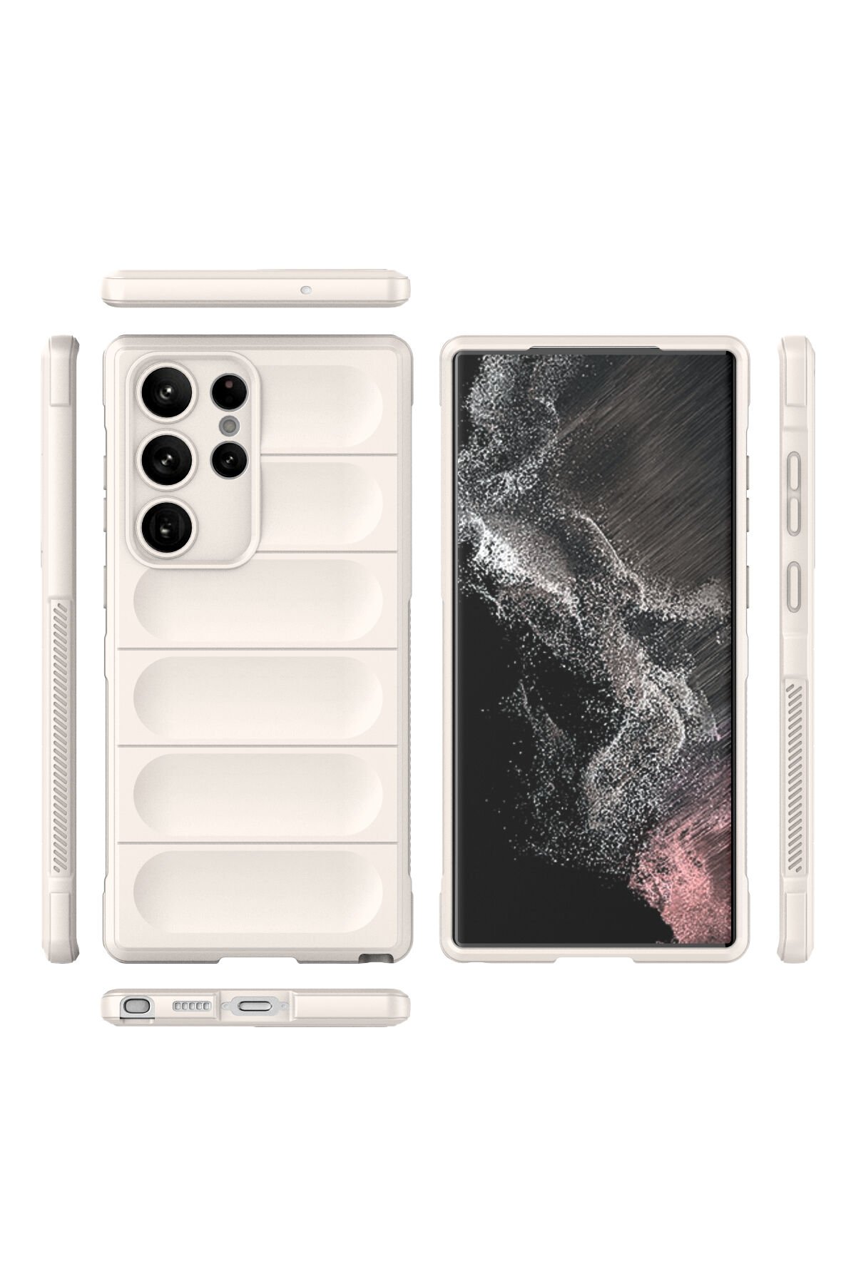 Newface Samsung Galaxy S22 Ultra Kılıf Montreal Silikon Kapak - Kırmızı