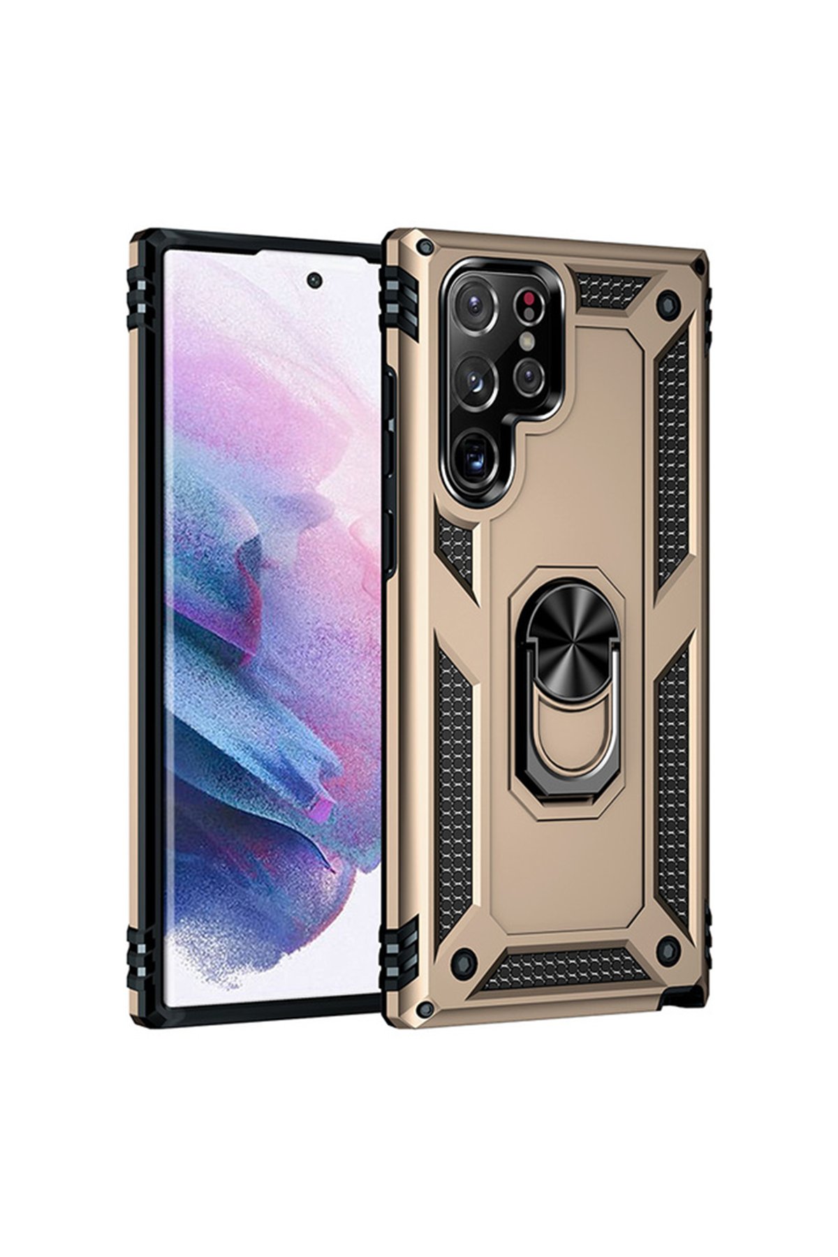 Newface Samsung Galaxy S22 Ultra Kılıf Loop Deri Silikon - Yeşil