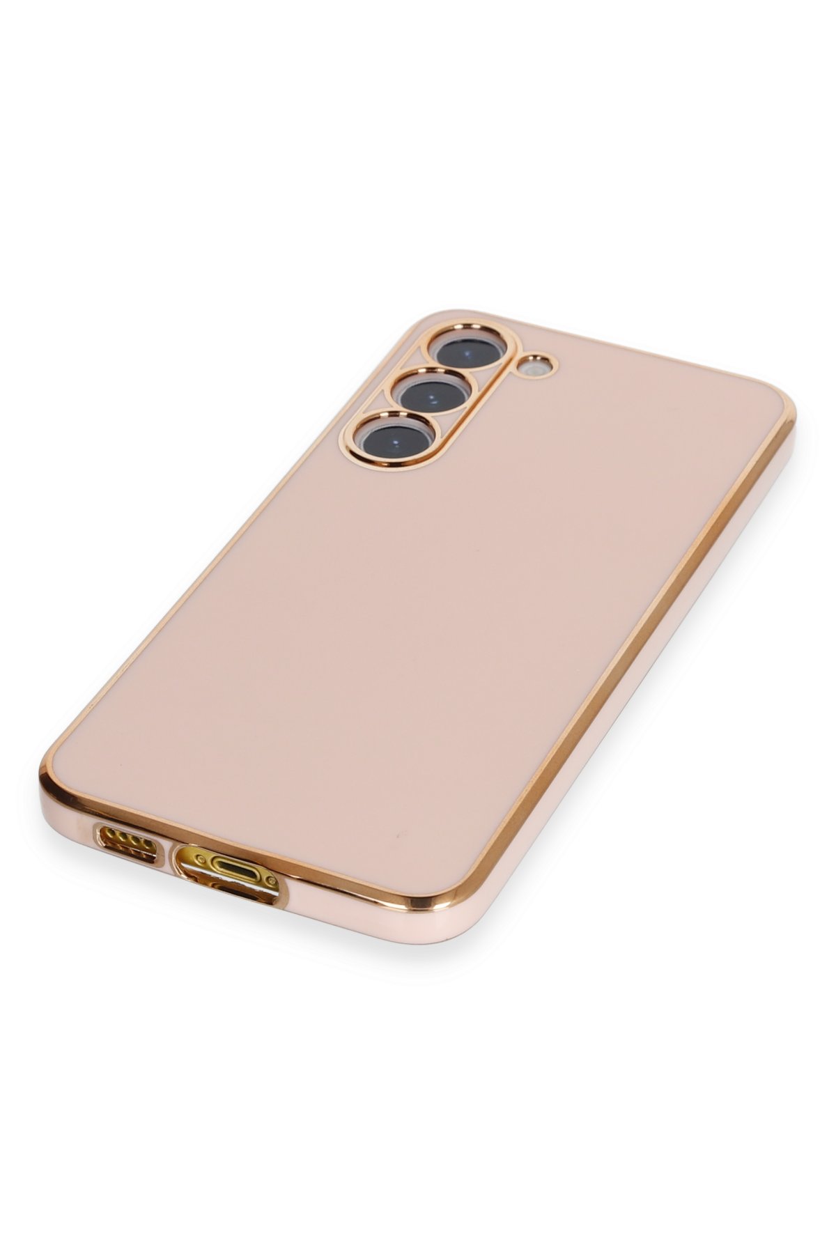 Newface Samsung Galaxy S23 Kılıf Pars Lens Yüzüklü Silikon - Gold