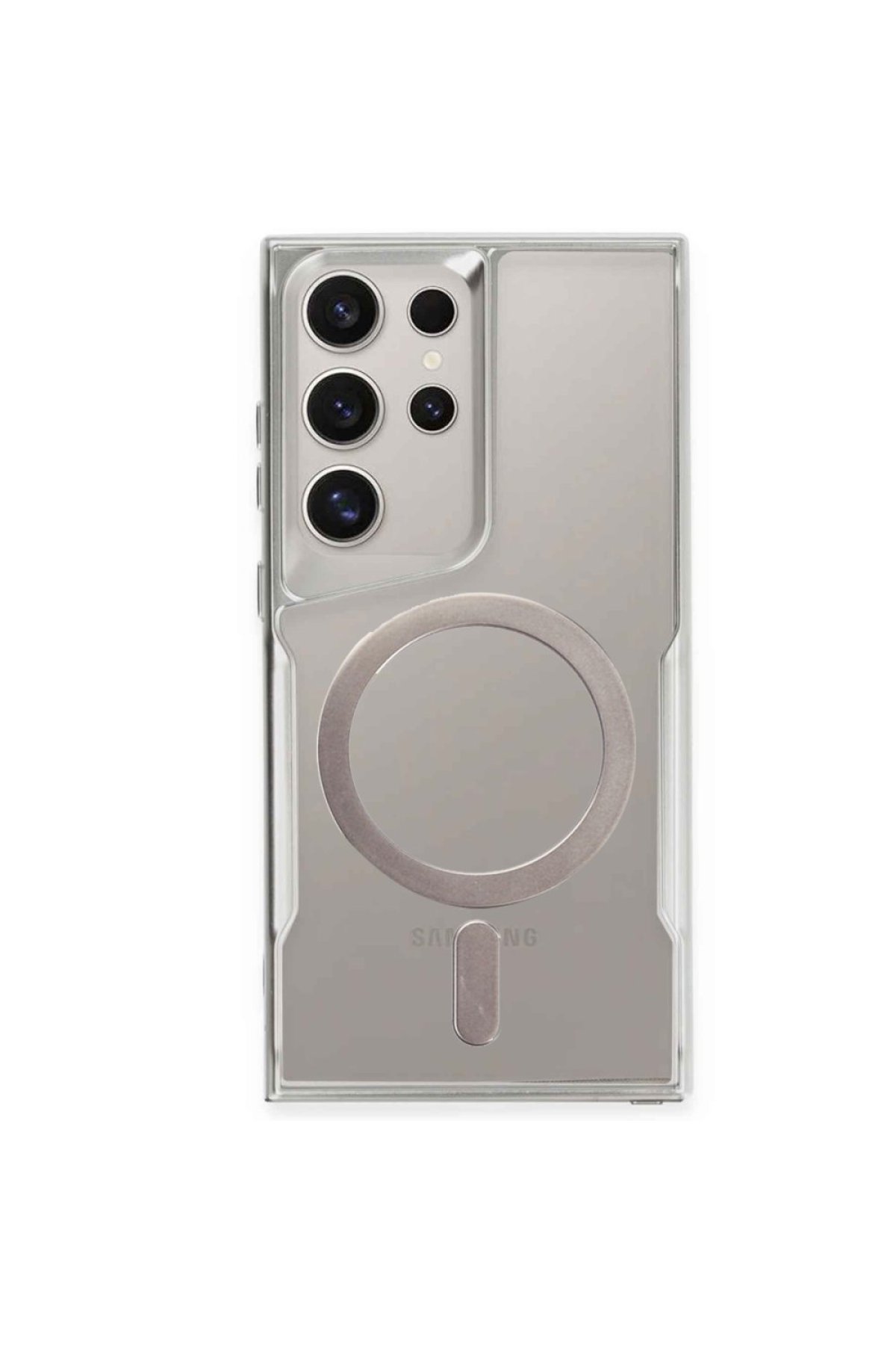 Newface Samsung Galaxy S23 Ultra Kılıf Boyi Magsafe Silikon Kapak - Gümüş