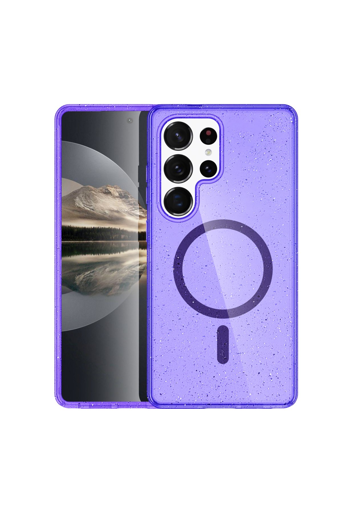 Newface Samsung Galaxy S23 Ultra Kılıf Mega Standlı Silikon - Lila