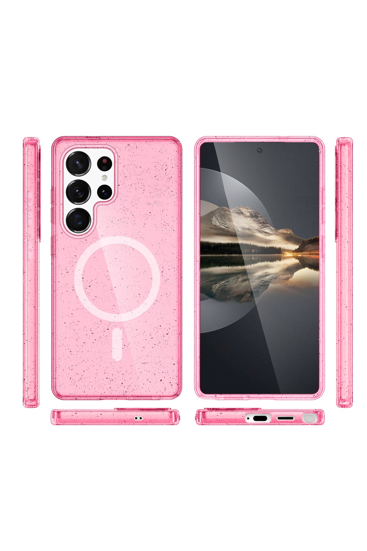 Newface Samsung Galaxy S23 Ultra Kılıf Volet Silikon - Pembe