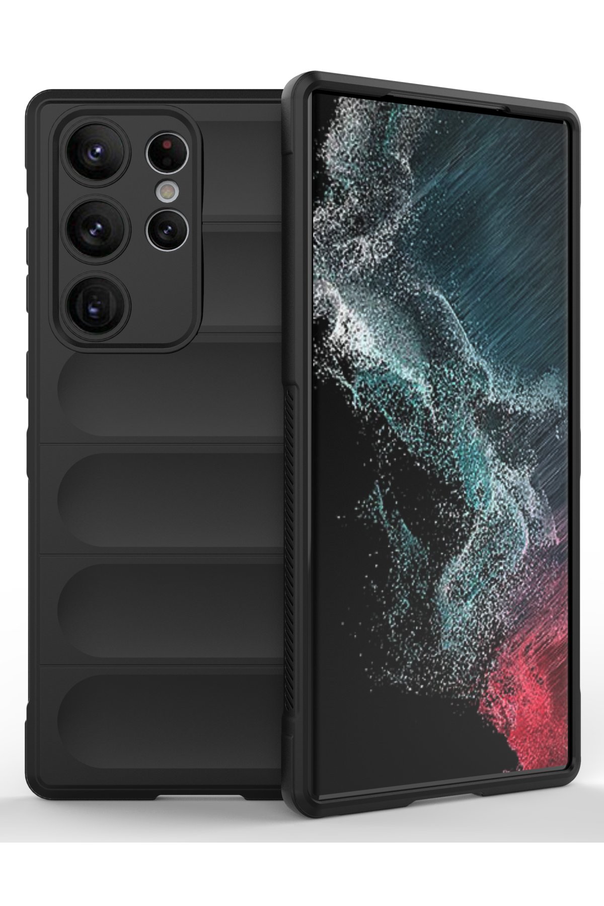 Newface Samsung Galaxy S23 Ultra Kılıf Volet Silikon - Siyah