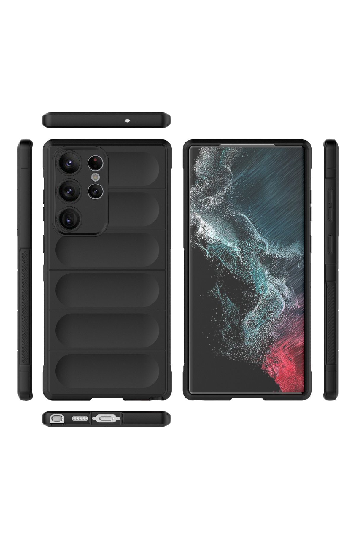 Newface Samsung Galaxy S23 Ultra Kılıf Volet Silikon - Siyah