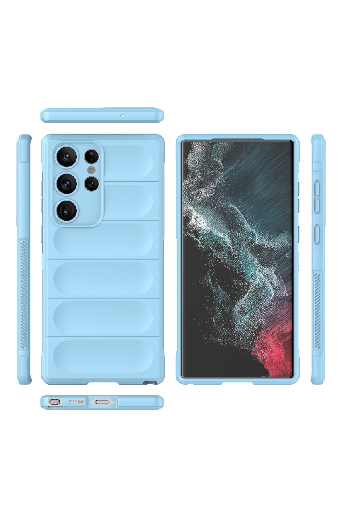 Newface Samsung Galaxy S23 Ultra Kılıf Boyi Silikon Kapak - Gümüş