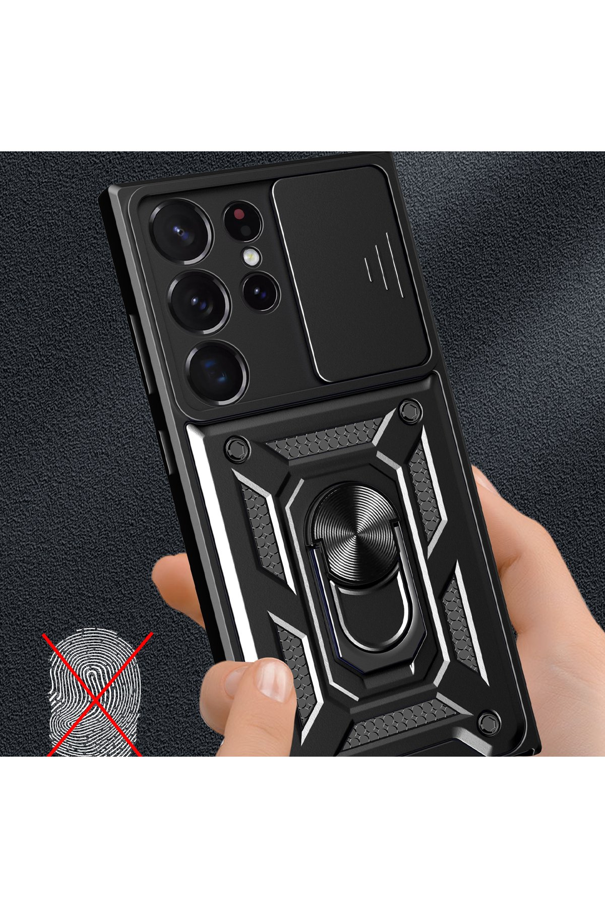 Newface Samsung Galaxy S23 Ultra Kılıf Volet Silikon - Mavi