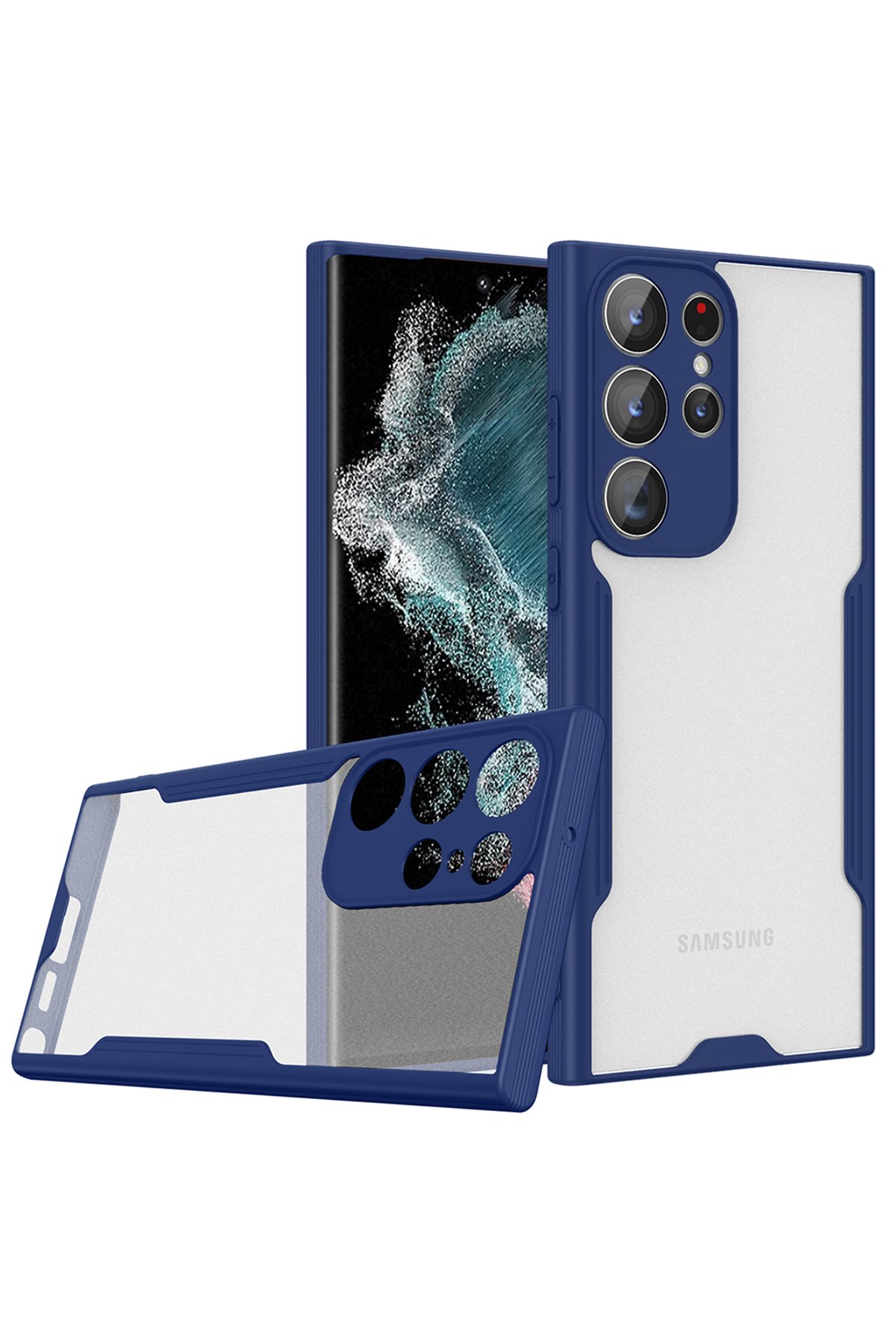 Newface Samsung Galaxy S23 Ultra Kılıf Platin Silikon - Lacivert