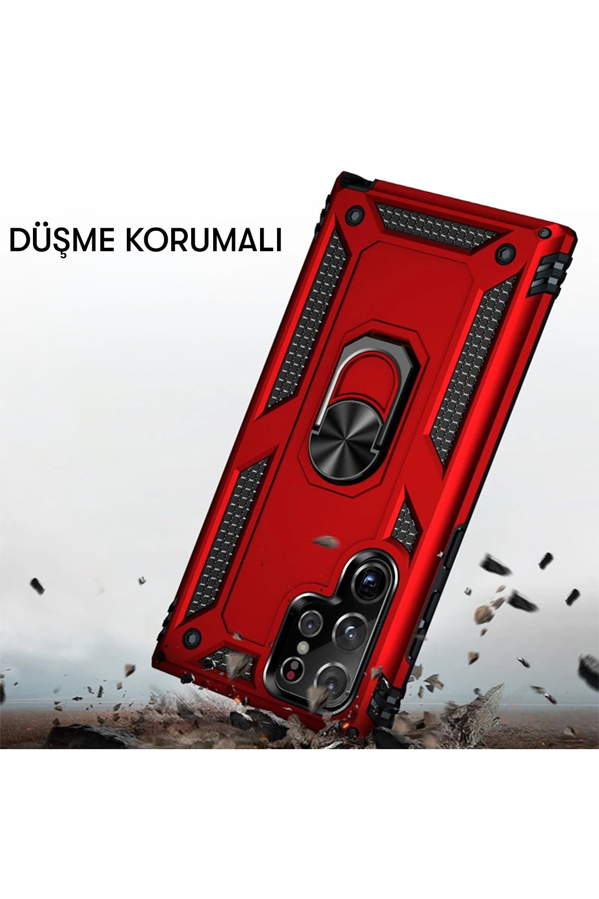 Newface Samsung Galaxy S23 Ultra Kılıf Volet Silikon - Kırmızı