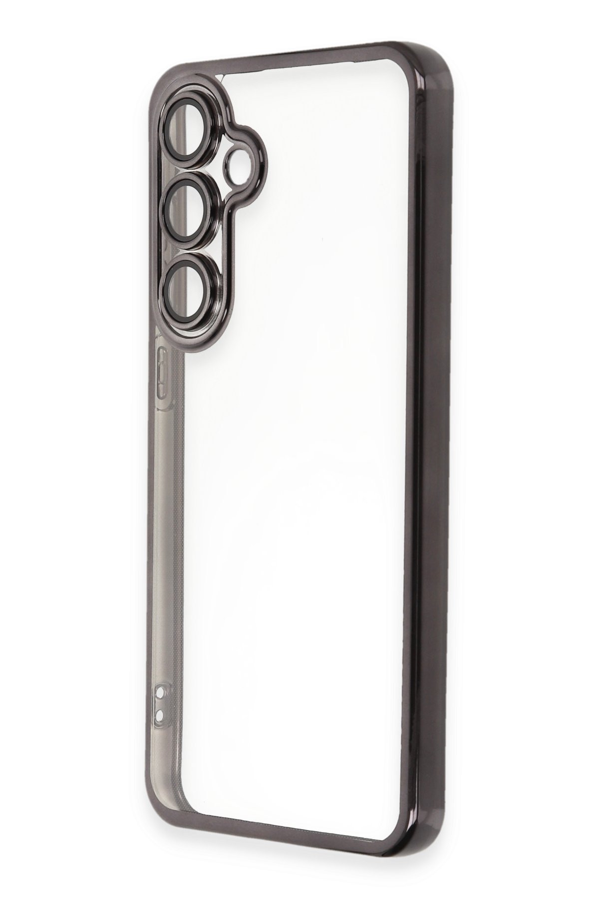 Newface Samsung Galaxy S24 FE Kılıf Razer Lensli Silikon - Gümüş