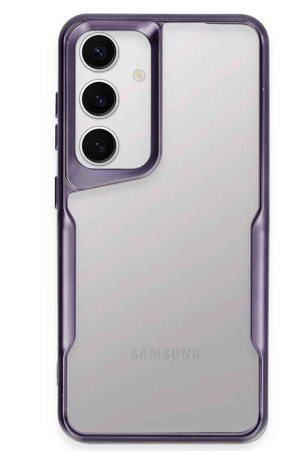 Newface Samsung Galaxy S24 Kılıf Pars Lens Yüzüklü Silikon - Kırmızı