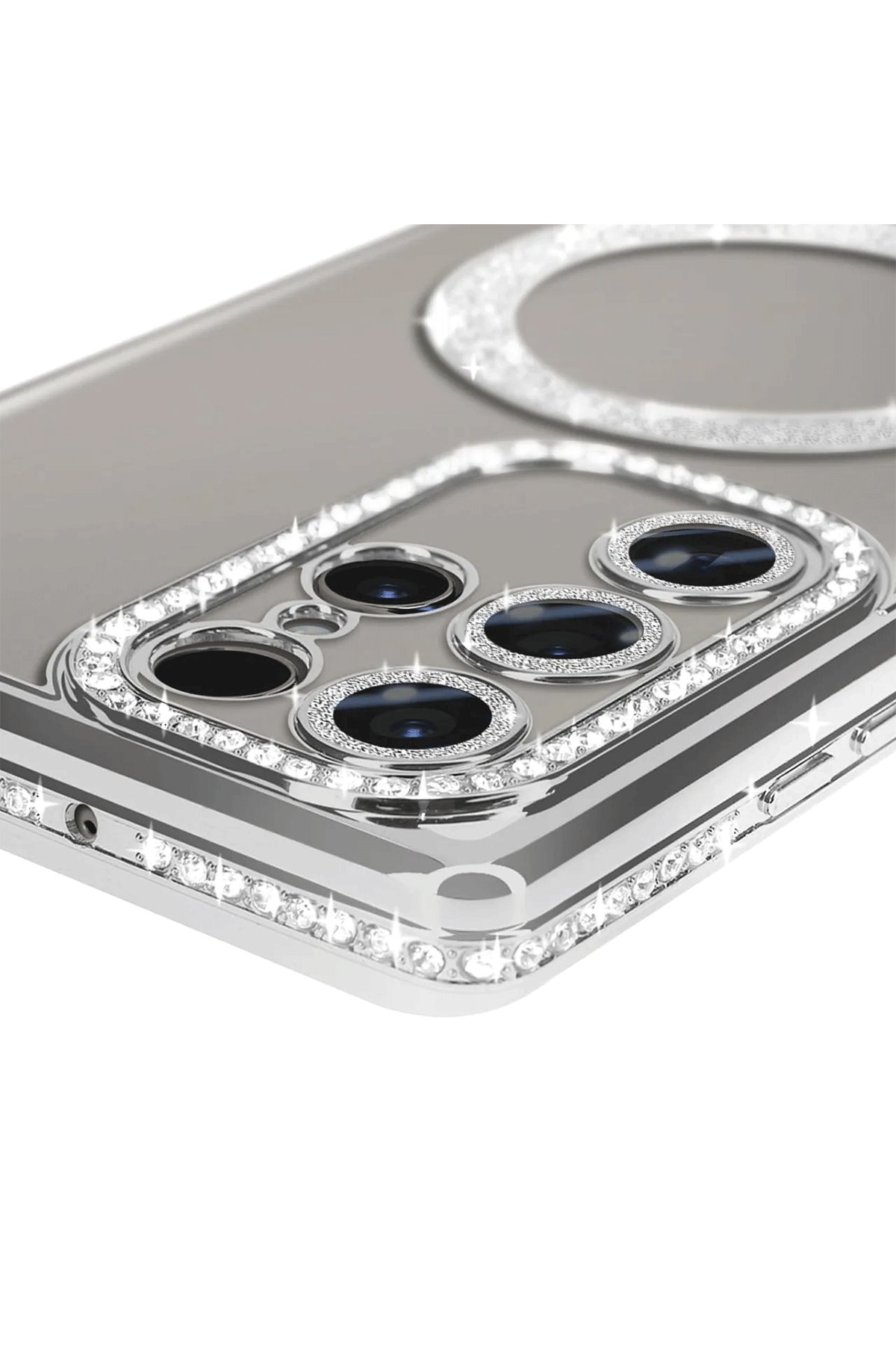 Newface Samsung Galaxy S24 Ultra Kılıf Joke Simli Magneticsafe Kılıf - Derin Mor